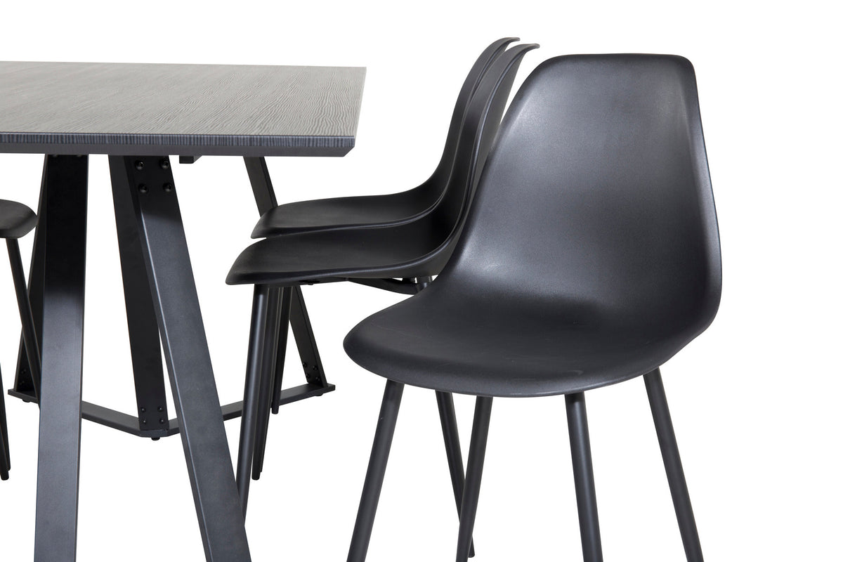 Marina Esszimmerset Polar Plastic 180cm/6St. in Schwarz präsentiert im Onlineshop von KAQTU Design AG. Esszimmerset ist von Venture Home