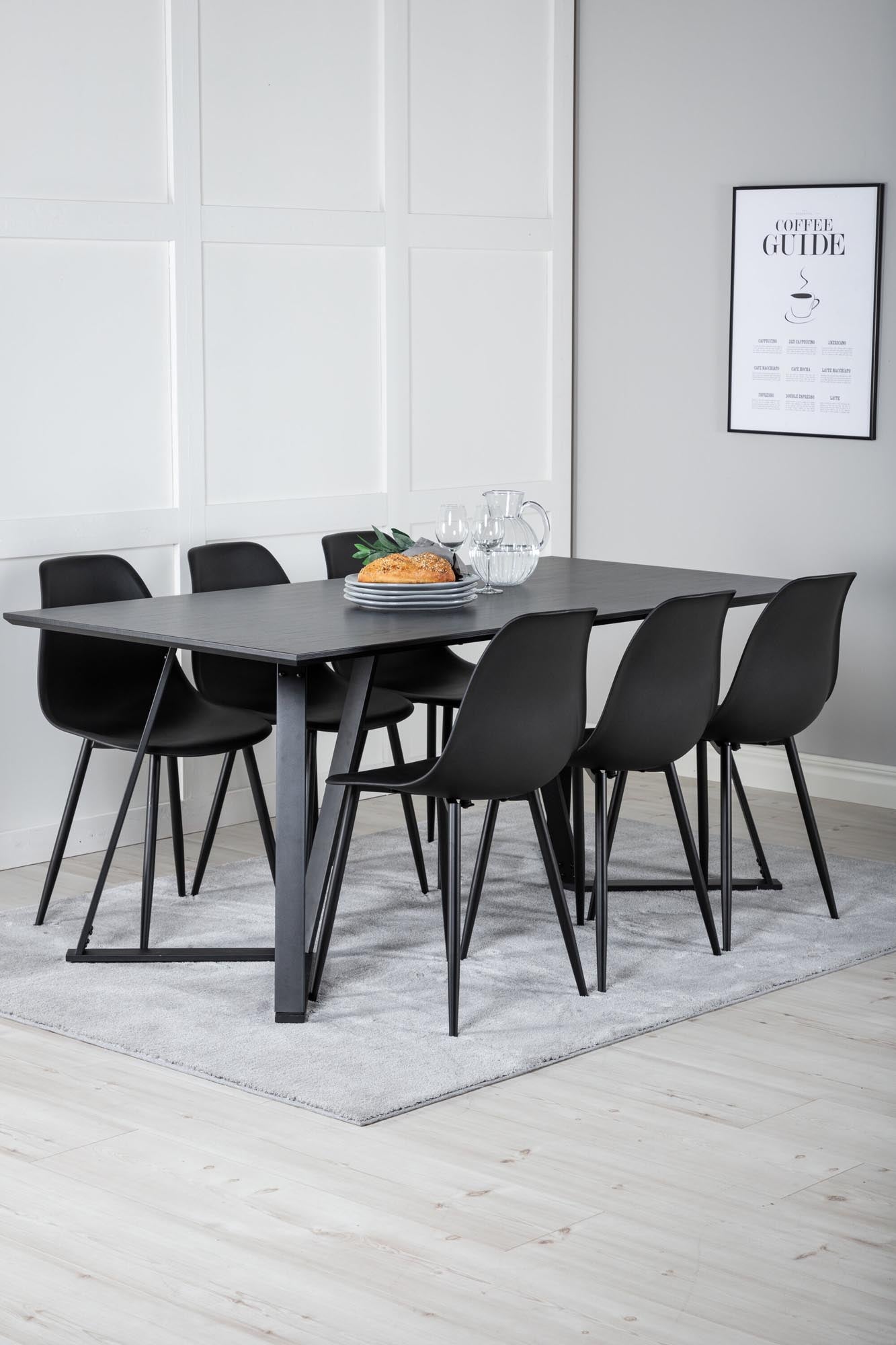 Modernes Esszimmerset mit 180 cm Tisch und 6 Stühlen, stilvolles Design, perfekt für ein elegantes und gemütliches Ambiente.