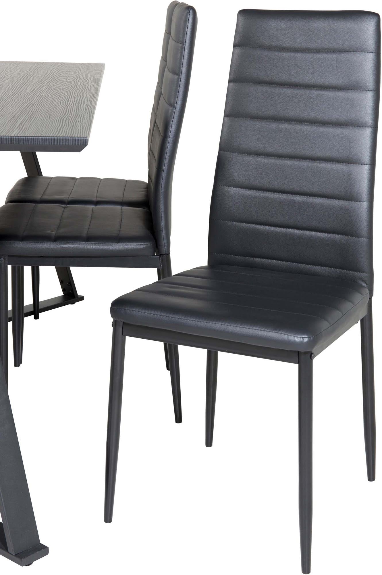 Marina Esszimmerset Slim 180cm/6St. in Schwarz präsentiert im Onlineshop von KAQTU Design AG. Esszimmerset ist von Venture Home