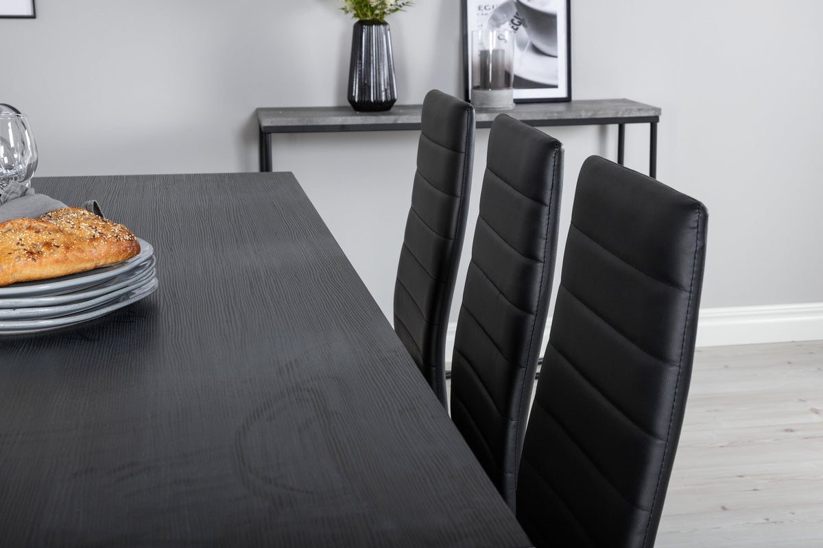 Marina Esszimmerset Slim 180cm/6St. in Schwarz präsentiert im Onlineshop von KAQTU Design AG. Esszimmerset ist von Venture Home