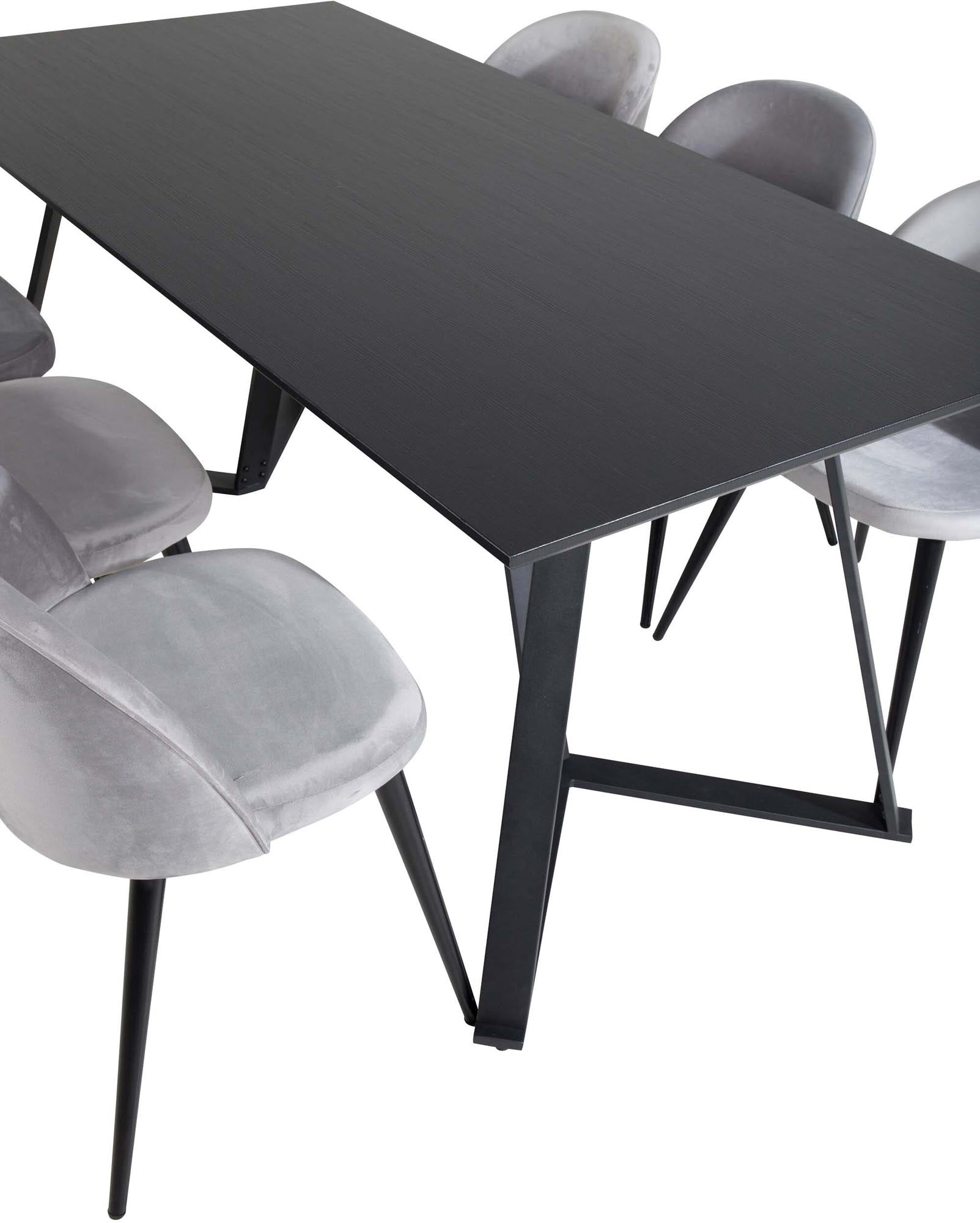 Entdecken Sie das stilvolle Marina Esszimmerset Velvet 180cm/6St. von Venture Home – ideal für gesellige Abende und festliche Anlässe.