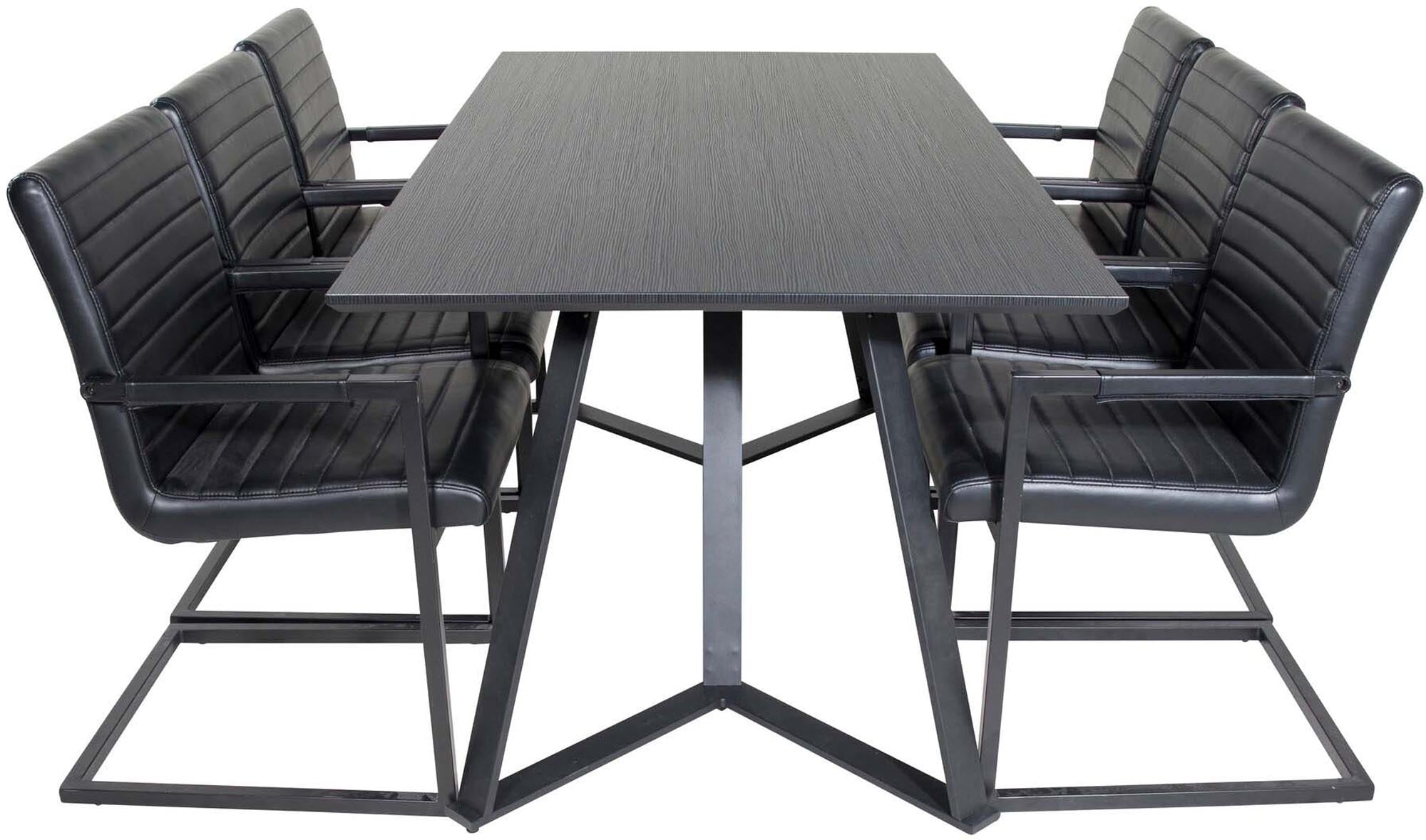 Entdecken Sie das stilvolle Marina Esszimmerset Art 180cm/6St. von Venture Home. Ideal für 6 Personen, pflegeleichte Materialien und modernes Design.