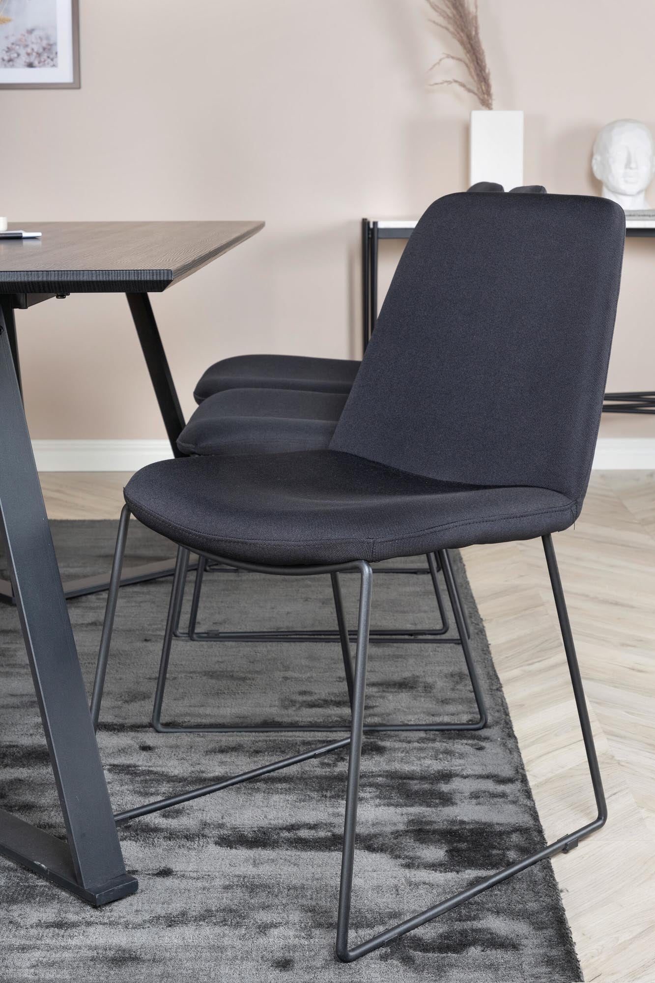 Marina Esszimmerset Muce 180cm/6St. in Schwarz präsentiert im Onlineshop von KAQTU Design AG. Esszimmerset ist von Venture Home