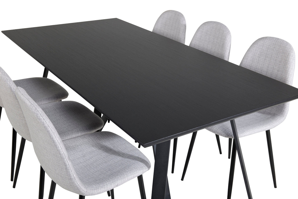 Marina Esszimmerset Polar 180cm/6St. in Schwarz / Grau präsentiert im Onlineshop von KAQTU Design AG. Esszimmerset ist von Venture Home