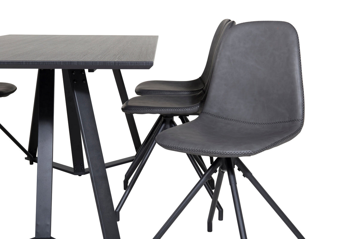 Marina Esszimmerset Polar 180cm/6St. in Schwarz präsentiert im Onlineshop von KAQTU Design AG. Esszimmerset ist von Venture Home