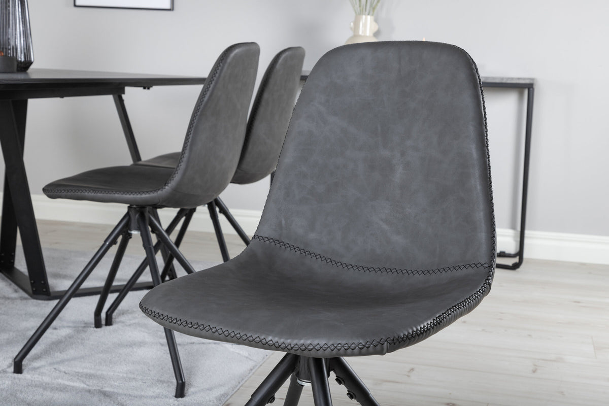 Marina Esszimmerset Polar 180cm/6St. in Schwarz präsentiert im Onlineshop von KAQTU Design AG. Esszimmerset ist von Venture Home