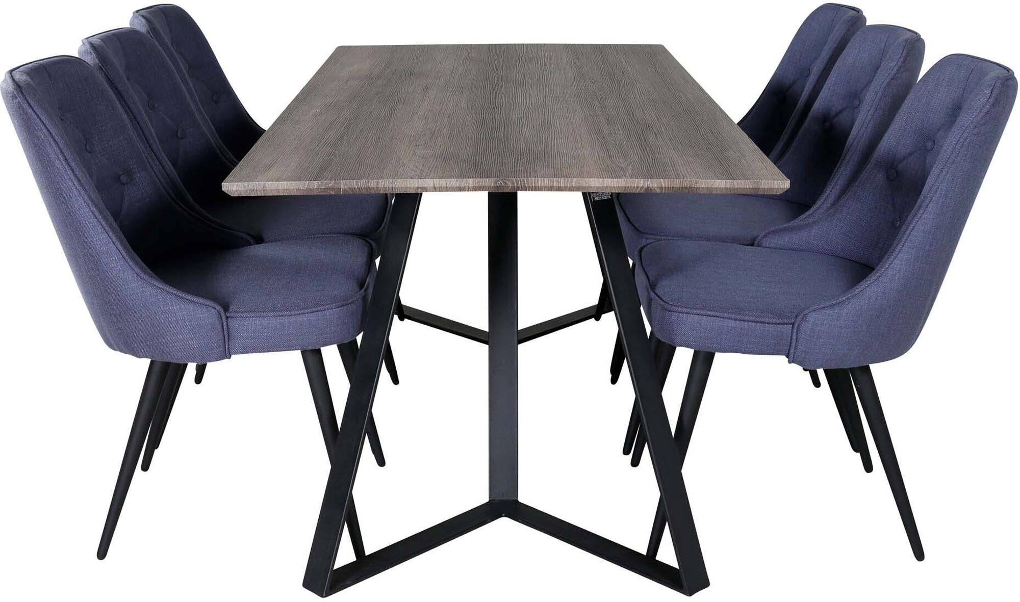 Entdecken Sie das stilvolle Marina Esszimmerset Velvet 180cm/6St. von Venture Home. Ideal für gesellige Runden, mit eleganter, pflegeleichter Tischplatte und luxuriösen, ergonomischen Stühlen. Perfekt für jedes Zuhause!