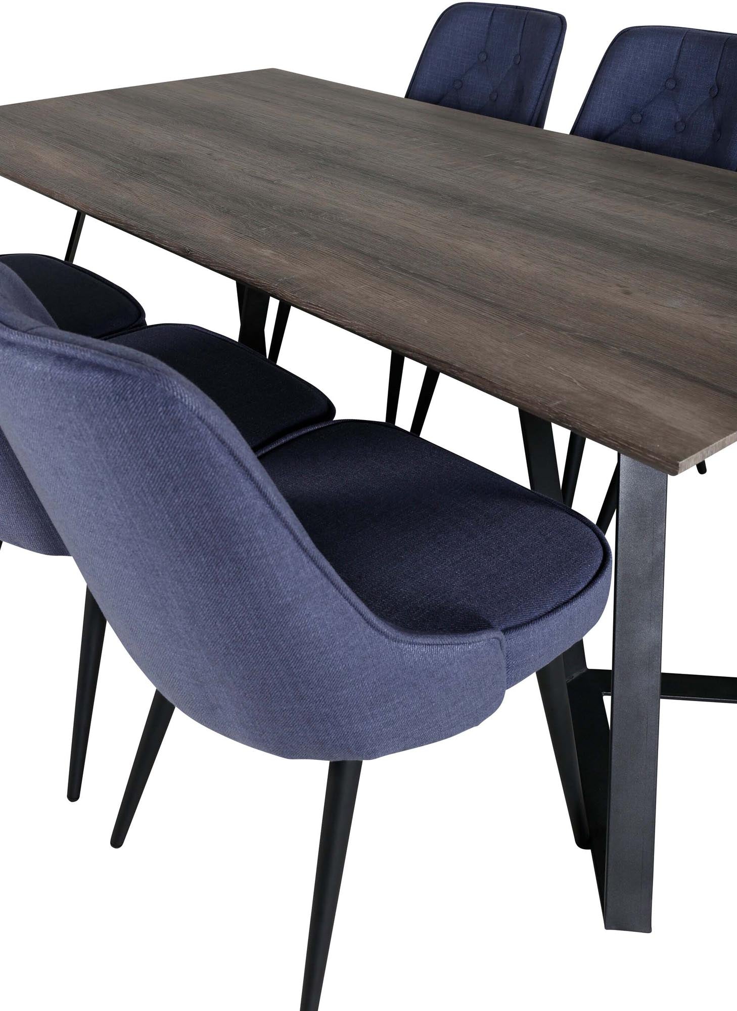Modernes Marina Esszimmerset Velvet 180cm für bis zu 6 Personen. Hochwertige Stühle mit luxuriösem Sitzkomfort und pflegeleichte Tischplatte für unvergessliche Abende.