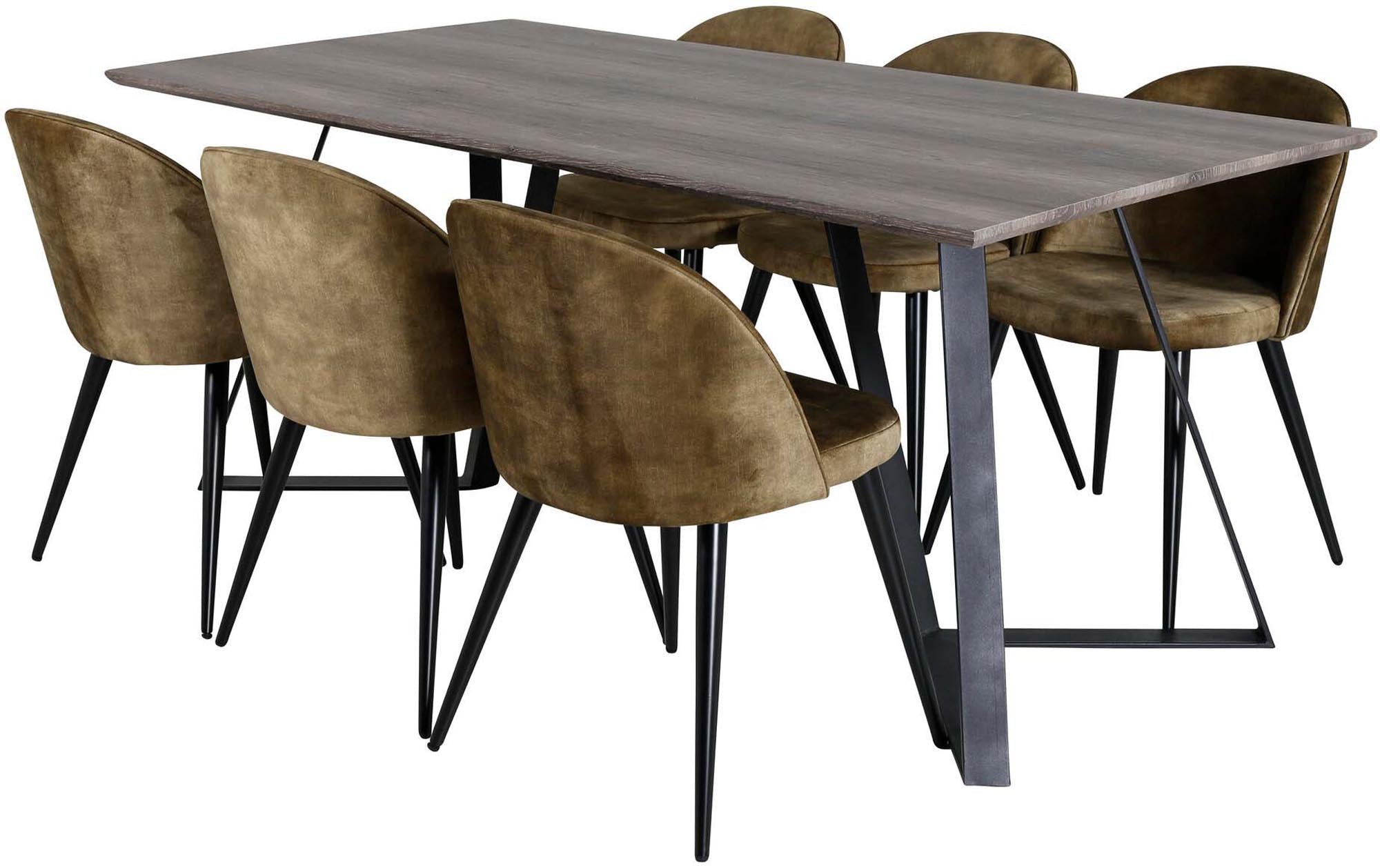 Entdecken Sie das Marina Esszimmerset Velvet von Venture Home: Eleganz und Komfort für gesellige Abende mit bis zu 6 Personen.