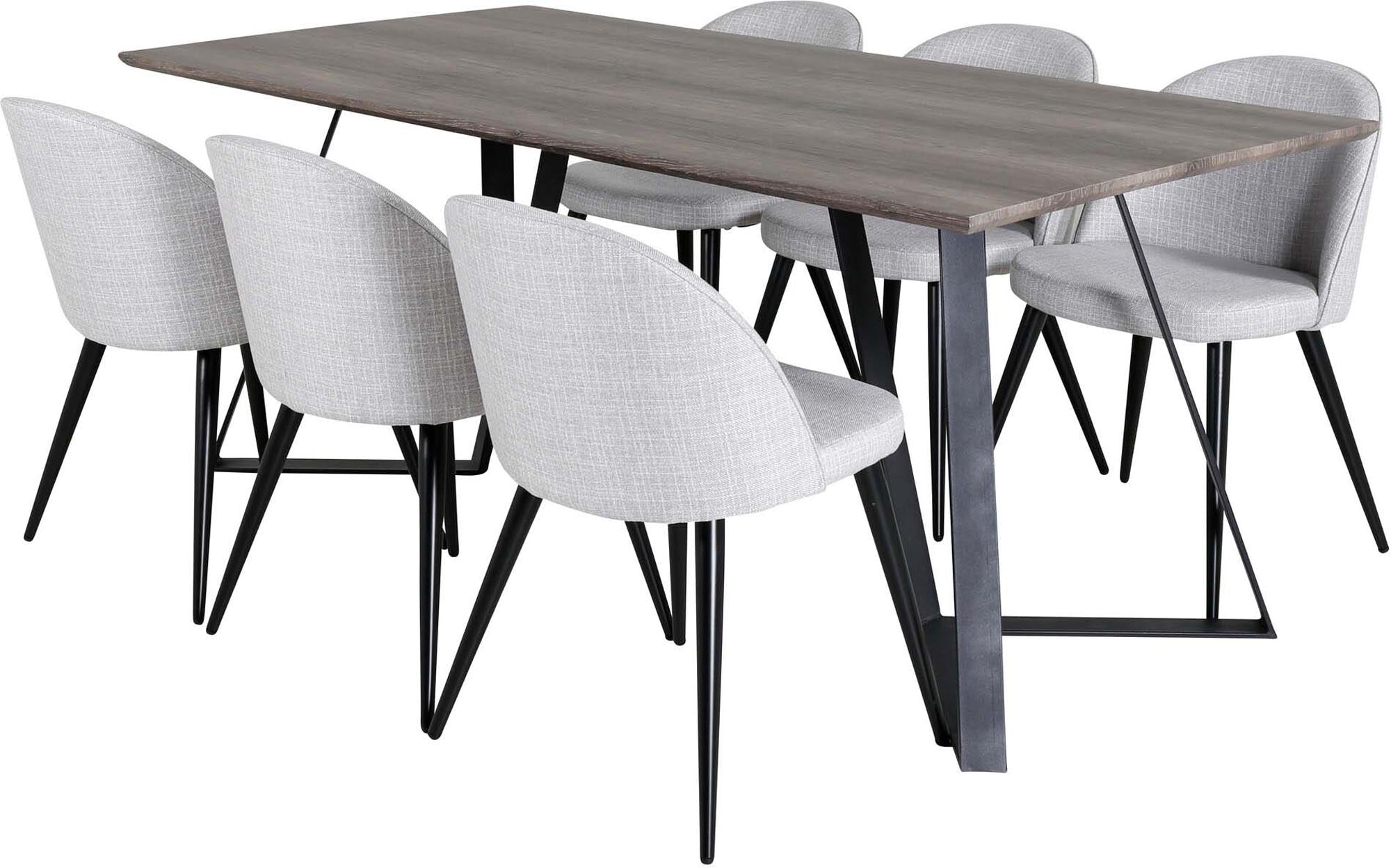 Erleben Sie Komfort und Stil mit dem Marina Esszimmerset Velvet 180cm/6St. von Venture Home – ideal für unvergessliche Momente mit Familie und Freunden.