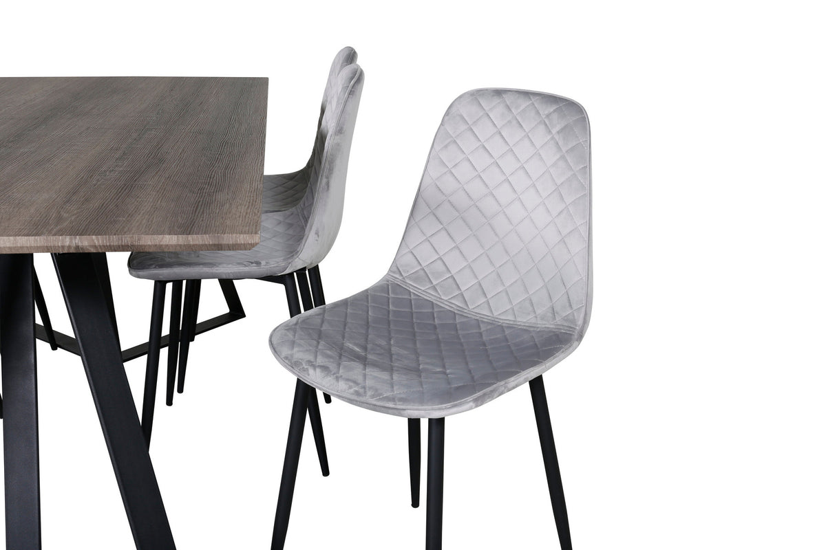 Marina Esszimmerset Polar Diamond 180cm/6St. in Braun / Grau / Schwarz präsentiert im Onlineshop von KAQTU Design AG. Esszimmerset ist von Venture Home