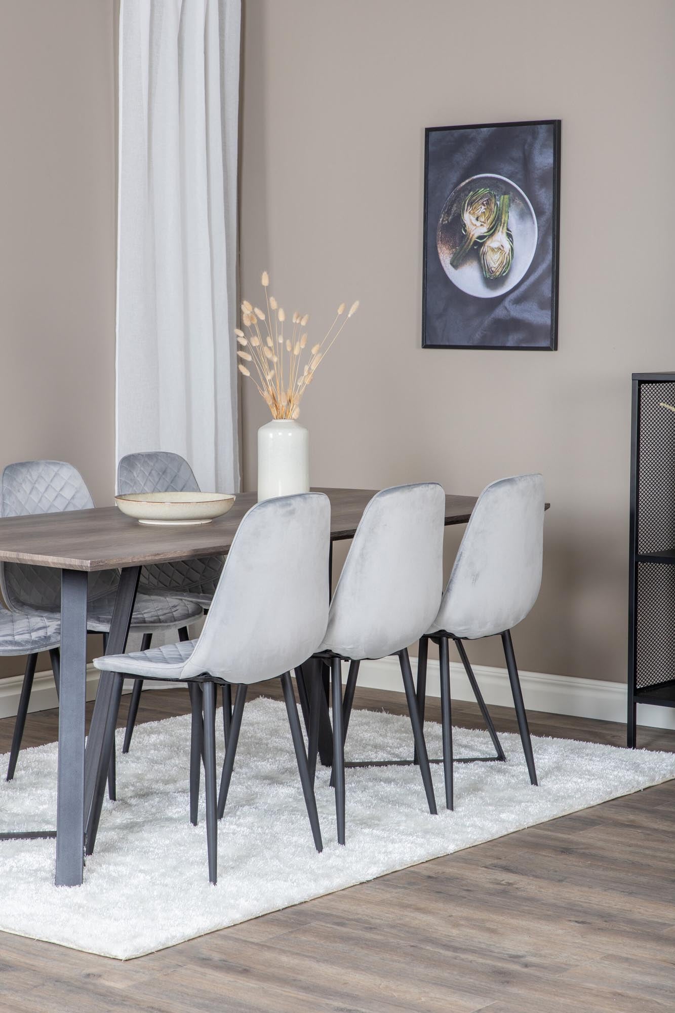 Elegantes Marina Esszimmerset: 180cm Tisch und 6 Stühle, modernes Design, perfekt für stilvolle Esszimmer.