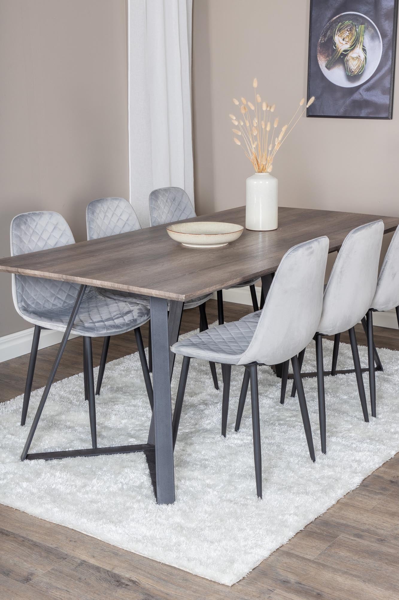 Marina Esszimmerset: 180cm Tisch mit 6 Stühlen, modernes Design, ideal für ein elegantes und stilvolles Esszimmer.