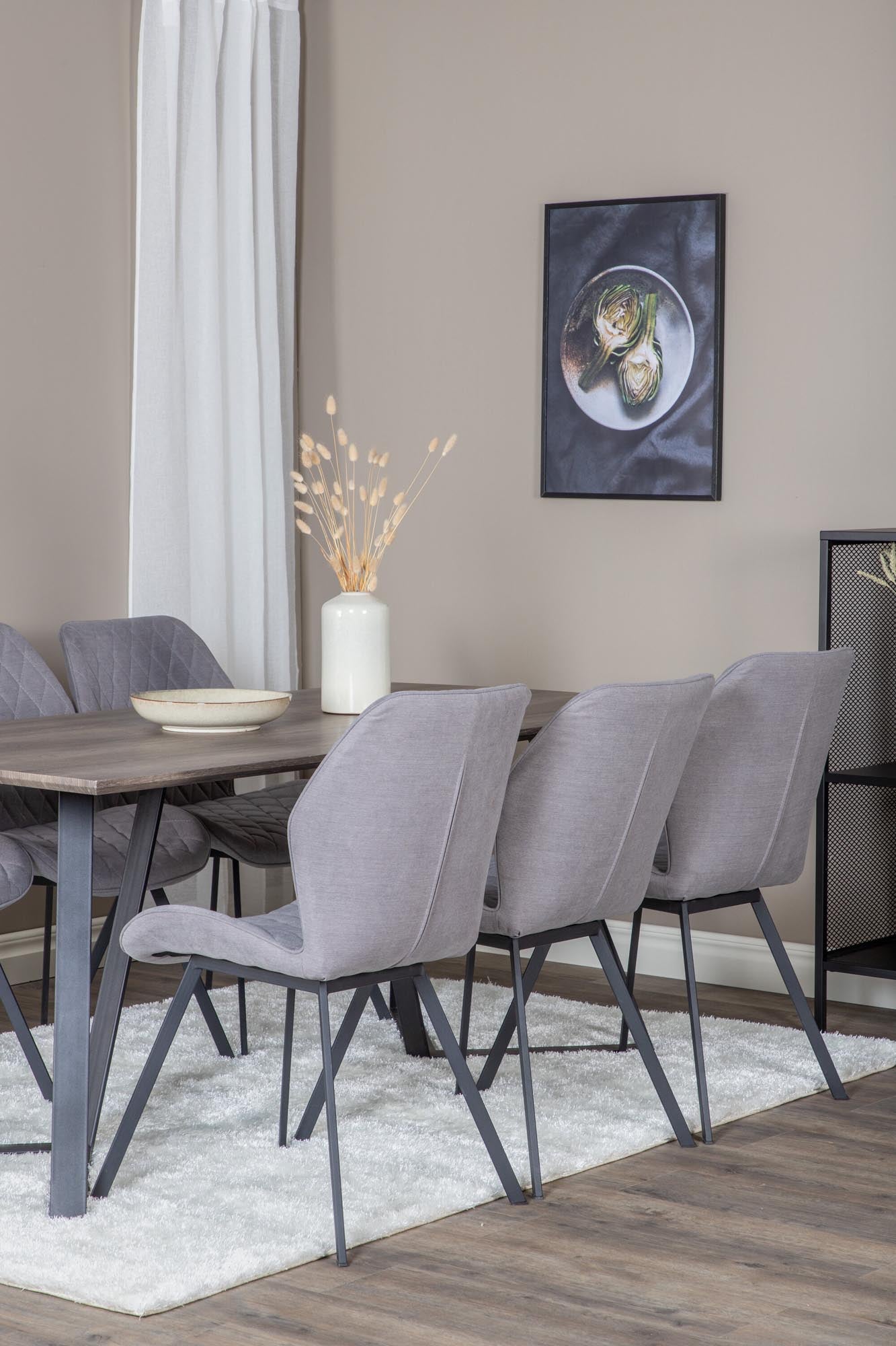 Marina Esszimmerset Gemma 180cm/6St. in Braun / Schwarz / Grau präsentiert im Onlineshop von KAQTU Design AG. Esszimmerset ist von Venture Home