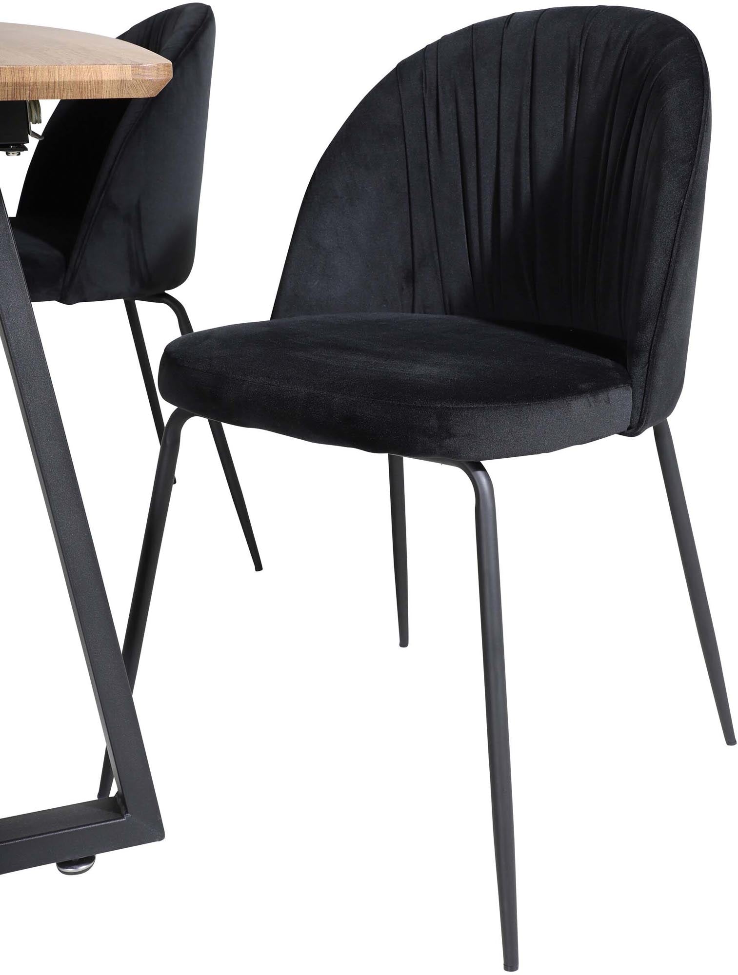 Inca Esszimmerset ausziehbar (Wrinkles) 160cm/4St. in Schwarz präsentiert im Onlineshop von KAQTU Design AG. Esszimmerset ist von Venture Home