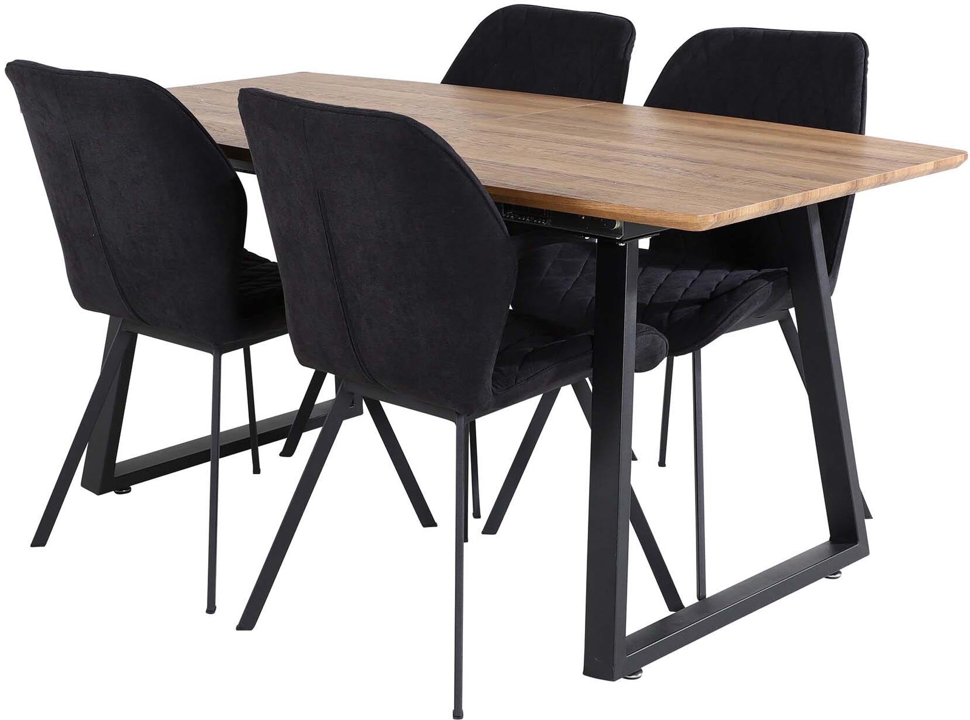 Inca Esszimmerset ausziehbar (Gemma) 160cm/4St. in Schwarz präsentiert im Onlineshop von KAQTU Design AG. Esszimmerset ist von Venture Home
