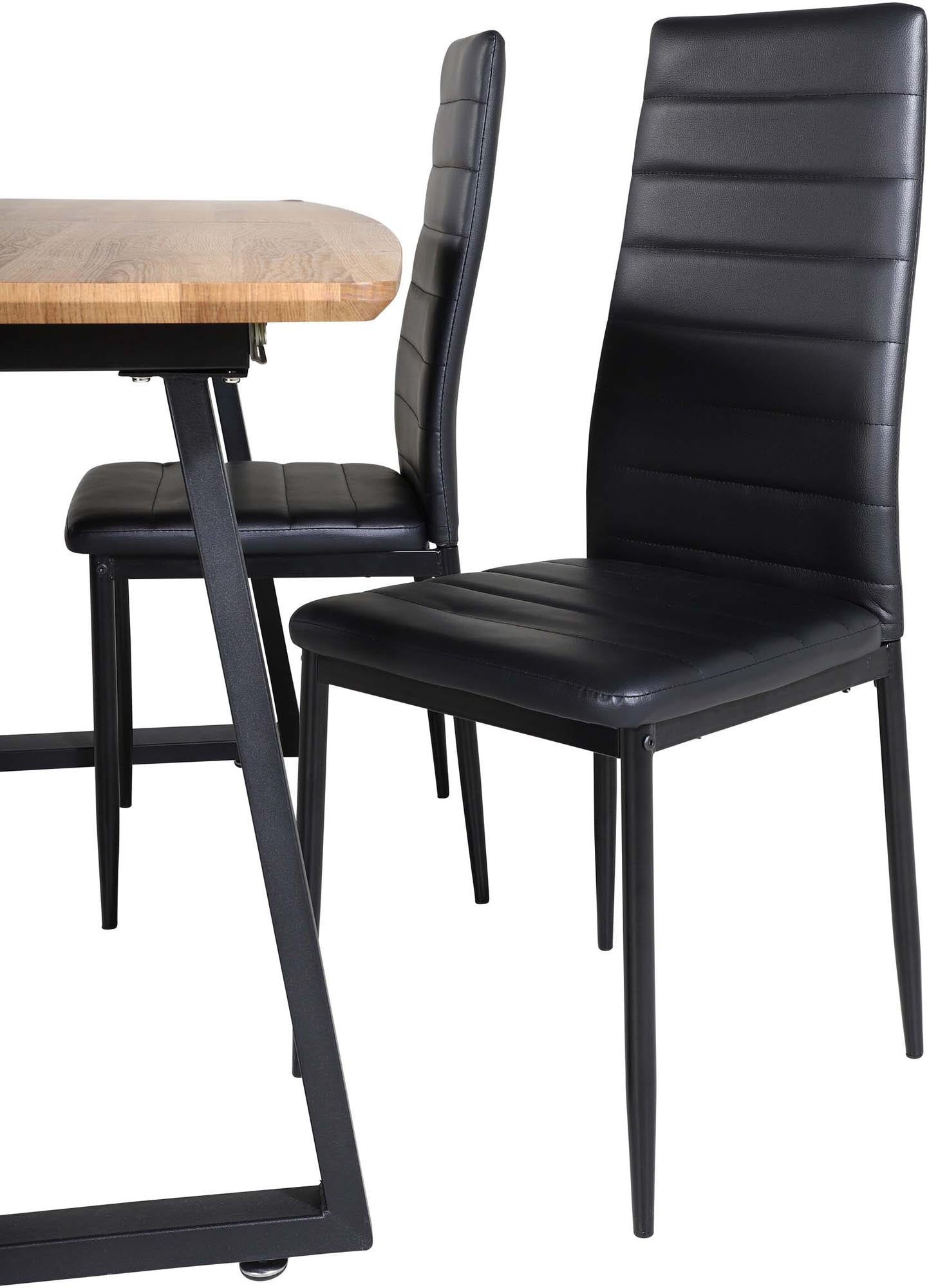 Inca Esszimmerset ausziehbar (Slim) 160cm/4St. in Schwarz präsentiert im Onlineshop von KAQTU Design AG. Esszimmerset ist von Venture Home