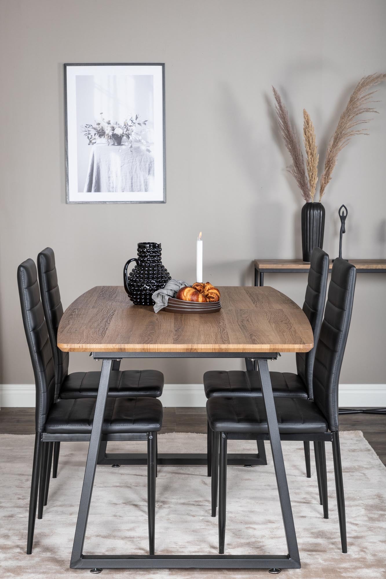 Modernes Inca Esszimmerset: Ausziehbarer Tisch, schlanke Linien, komfortable Stühle. Perfekt für stilvolle, einladende Momente.