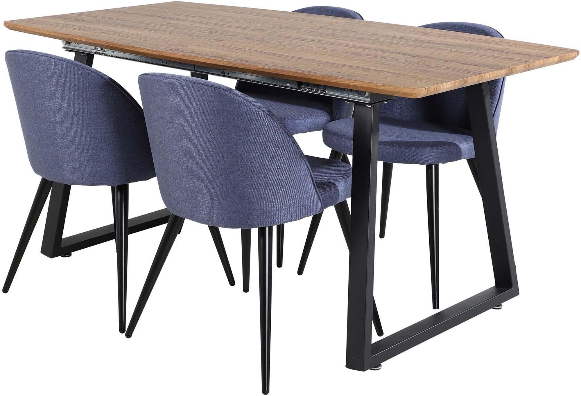 Vielseitiges Inca Esszimmerset: Ausziehbar auf 8 Personen, luxuriöse Velvet-Stühle, pflegeleicht und ideal für festliche Anlässe.