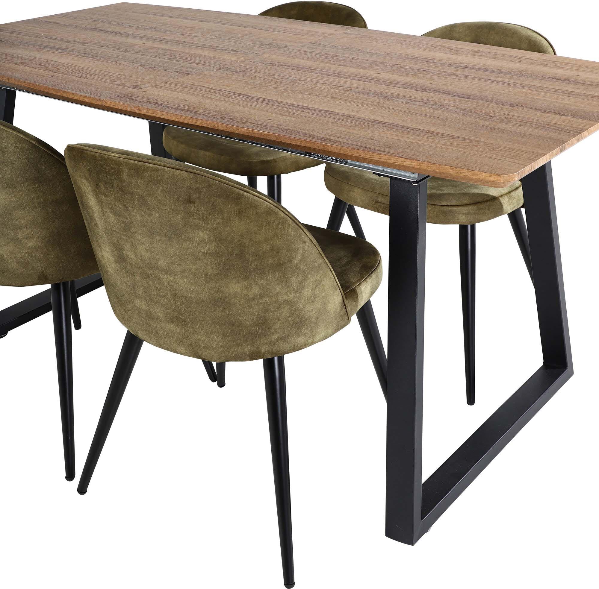 Inca Esszimmerset: Ausziehbar, stilvoll und komfortabel. Perfekt für gesellige Anlässe mit bis zu 8 Personen. Hochwertige Samtstühle inklusive.