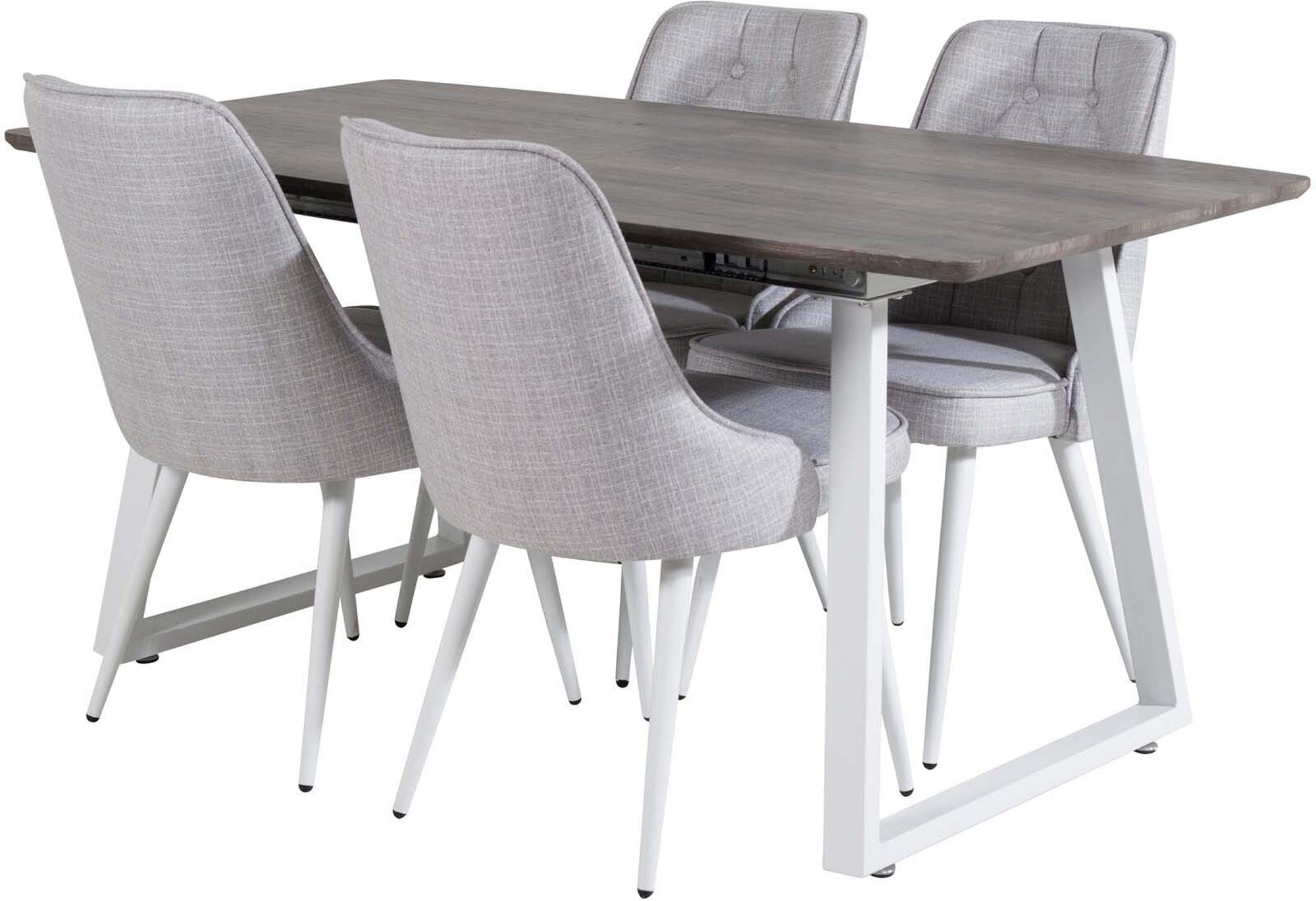 Inca Esszimmerset: Eleganter, ausziehbarer Tisch (160 cm) mit luxuriösen Samt-Stühlen für stilvolle Familienfeiern und gesellige Abende.