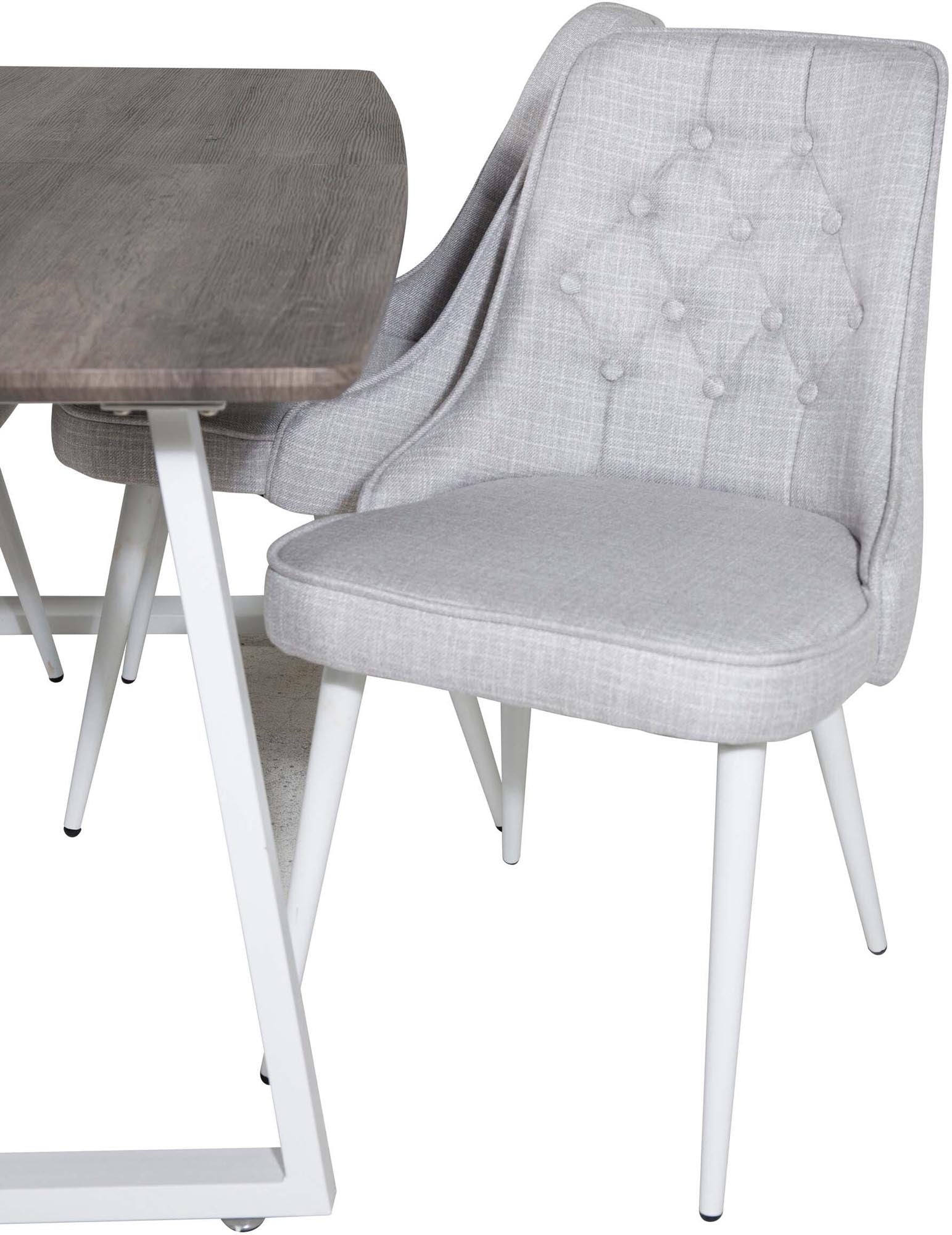 Inca Esszimmerset: Ausziehbarer Tisch (160 cm) und edle Samt-Stühle für Komfort und Stil. Ideal für gesellige Anlässe und elegante Mahlzeiten.