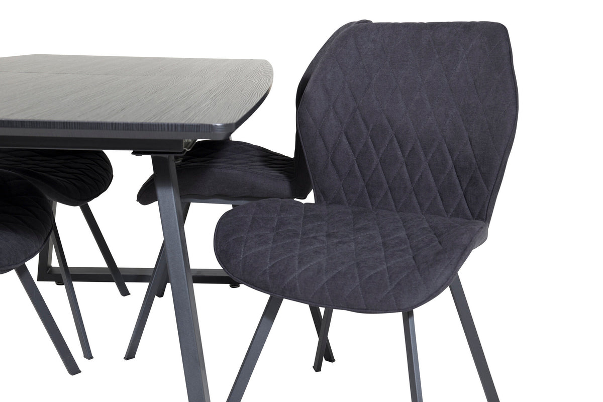 Inca Esszimmerset ausziehbar (Gemma) 160cm/4St. in Schwarz präsentiert im Onlineshop von KAQTU Design AG. Esszimmerset ist von Venture Home