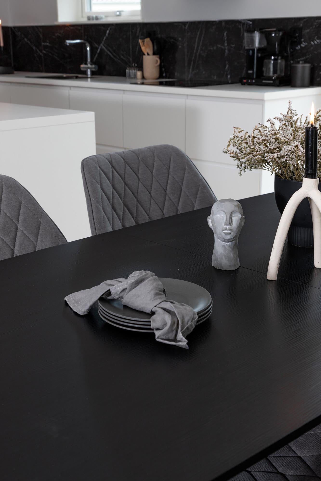 Inca Esszimmerset ausziehbar (Gemma) 160cm/4St. in Schwarz / Grau präsentiert im Onlineshop von KAQTU Design AG. Esszimmerset ist von Venture Home