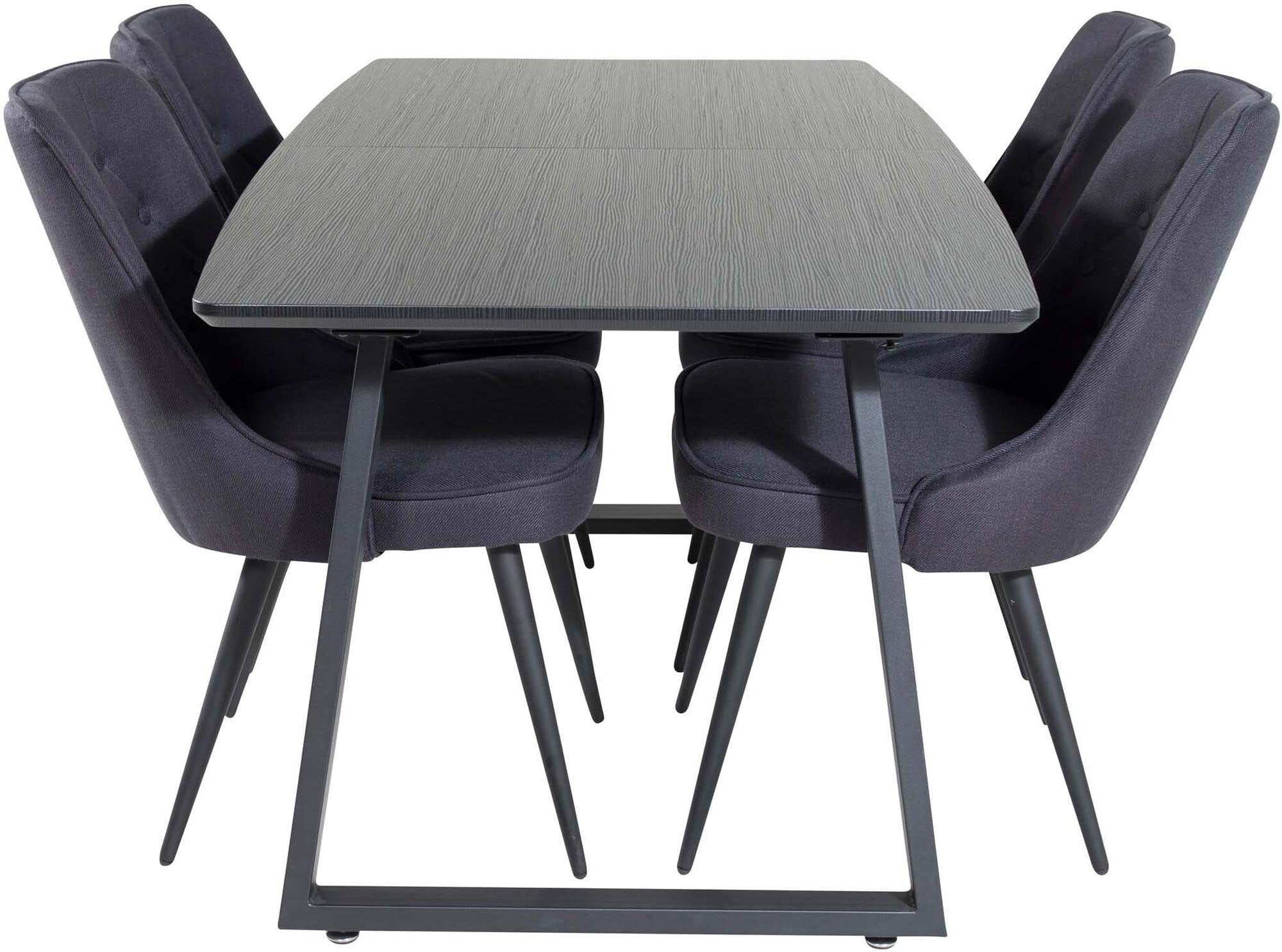 Elegantes Inca Esszimmerset: Ausziehbar, samtig, für 4 Personen.