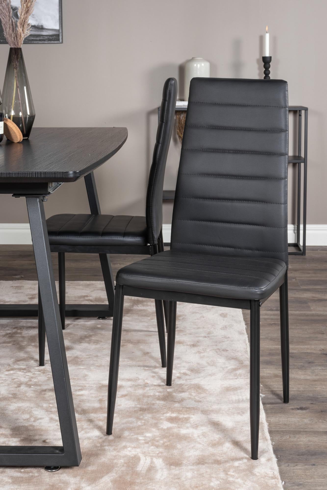 Inca Esszimmerset ausziehbar (Slim) 160cm/4St. in Schwarz präsentiert im Onlineshop von KAQTU Design AG. Esszimmerset ist von Venture Home