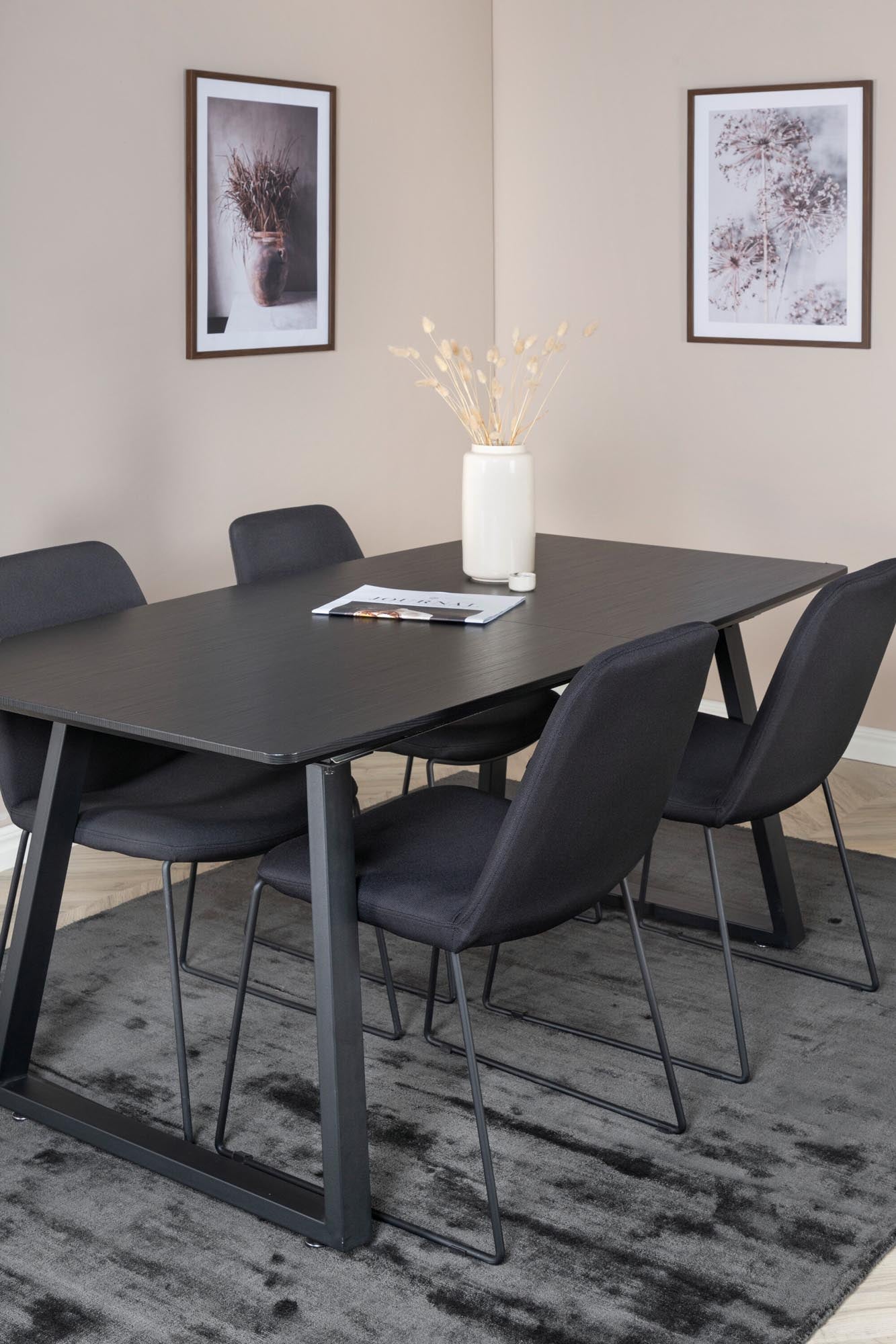 Modernes Inca Esszimmerset: Ausziehbarer Tisch (160 cm) und 4 hochwertige Muce Stühle. Ideal für gemütliche Familienessen und stilvolle Anlässe.