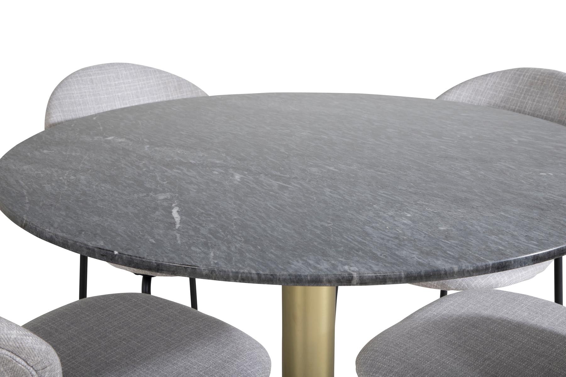 Elegantes rundes Esstischset Estelle von Venture Home, perfekt für gesellige Runden, vereint modernes Design mit Funktionalität.