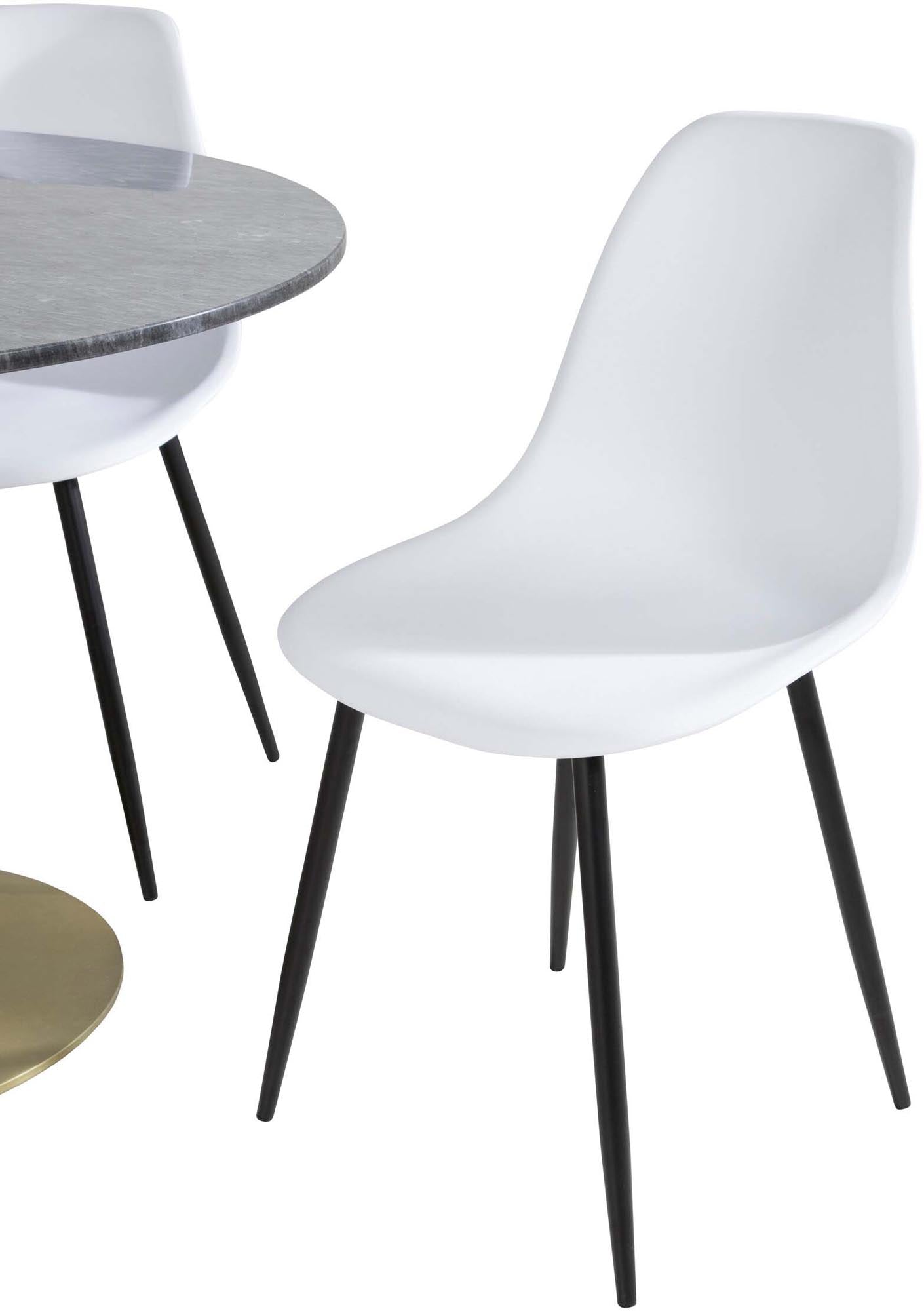 Estelle Esszimmerset + Polar ⌀106cm/4St. in Schwarz-Weiss präsentiert im Onlineshop von KAQTU Design AG. Esszimmerset ist von Venture Home