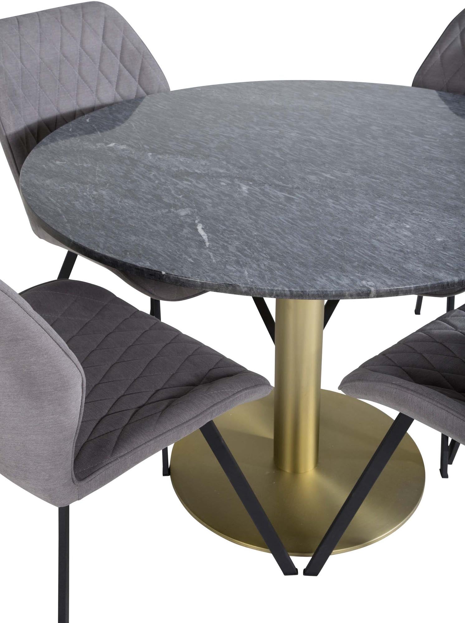 Estelle Esszimmerset + Gemma ⌀106cm/4St. in Grau / Schwarz präsentiert im Onlineshop von KAQTU Design AG. Esszimmerset ist von Venture Home