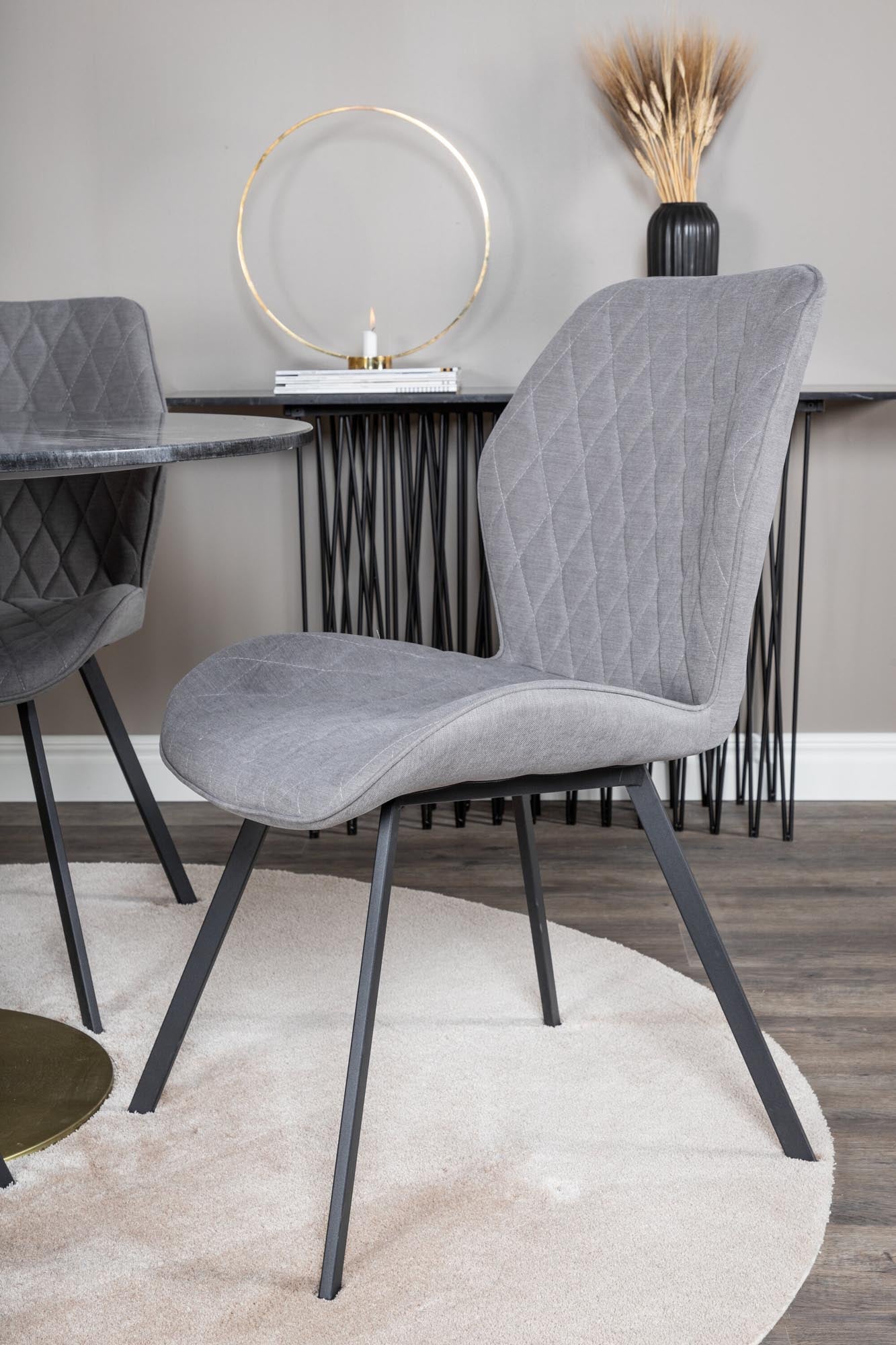 Estelle Esszimmerset + Gemma ⌀106cm/4St. in Grau / Schwarz präsentiert im Onlineshop von KAQTU Design AG. Esszimmerset ist von Venture Home