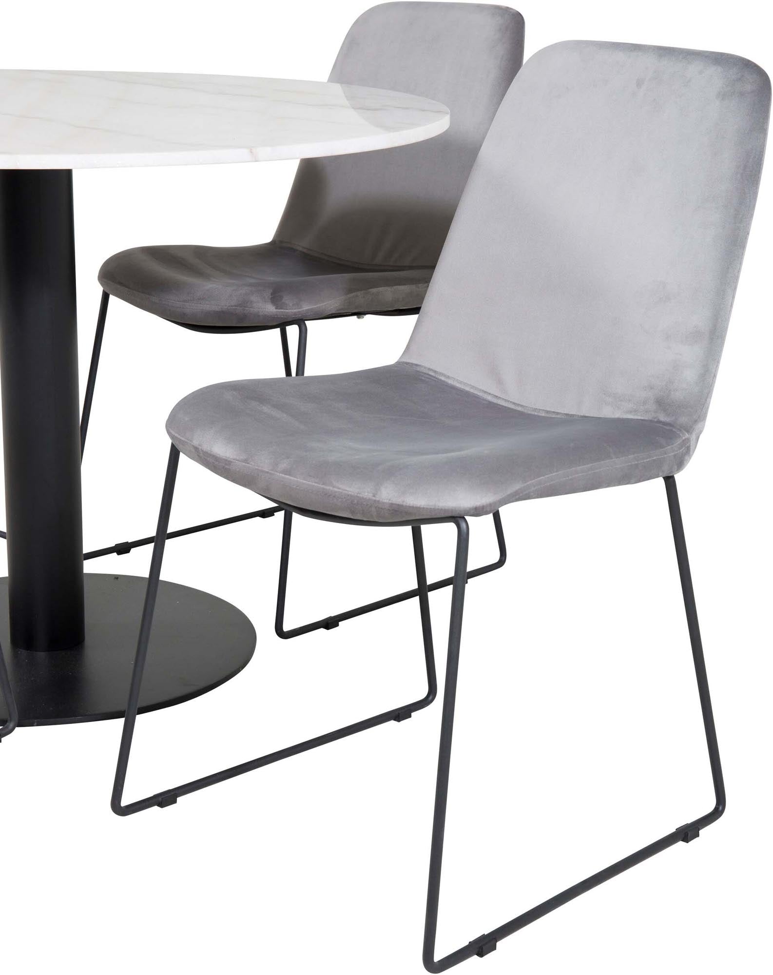 Estelle Esszimmerset + Muce ⌀106cm/4St. in Schwarz / Grau präsentiert im Onlineshop von KAQTU Design AG. Esszimmerset ist von Venture Home