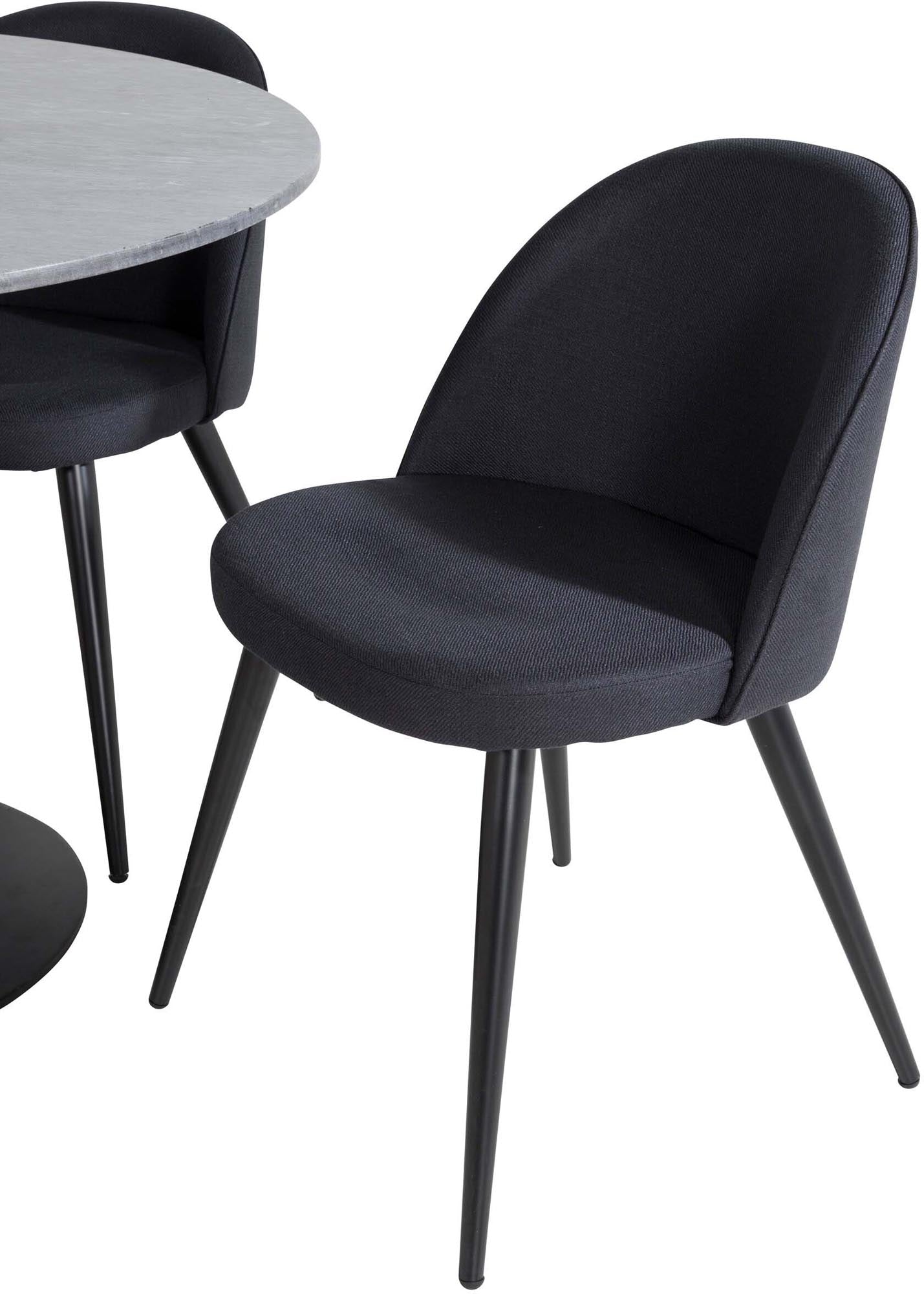 Estelle Esszimmerset + Velvet ⌀106cm/4St. in Schwarz präsentiert im Onlineshop von KAQTU Design AG. Esszimmerset ist von Venture Home