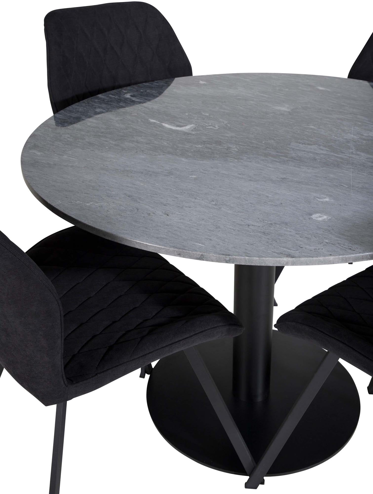 Estelle Esszimmerset + Gemma ⌀106cm/4St. in Schwarz präsentiert im Onlineshop von KAQTU Design AG. Esszimmerset ist von Venture Home