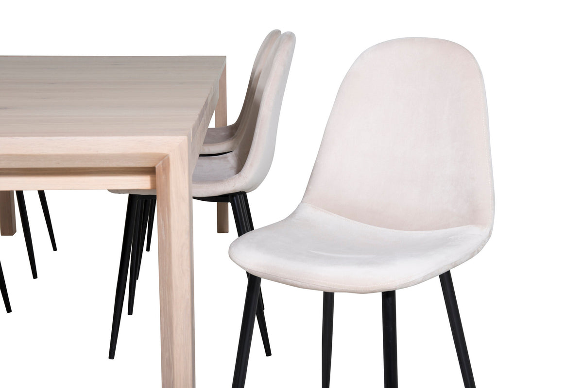 Slider Esszimmerset ausziehbar + Polar 170cm/6St. in Beige, Schwarz präsentiert im Onlineshop von KAQTU Design AG. Esszimmerset ist von Venture Home