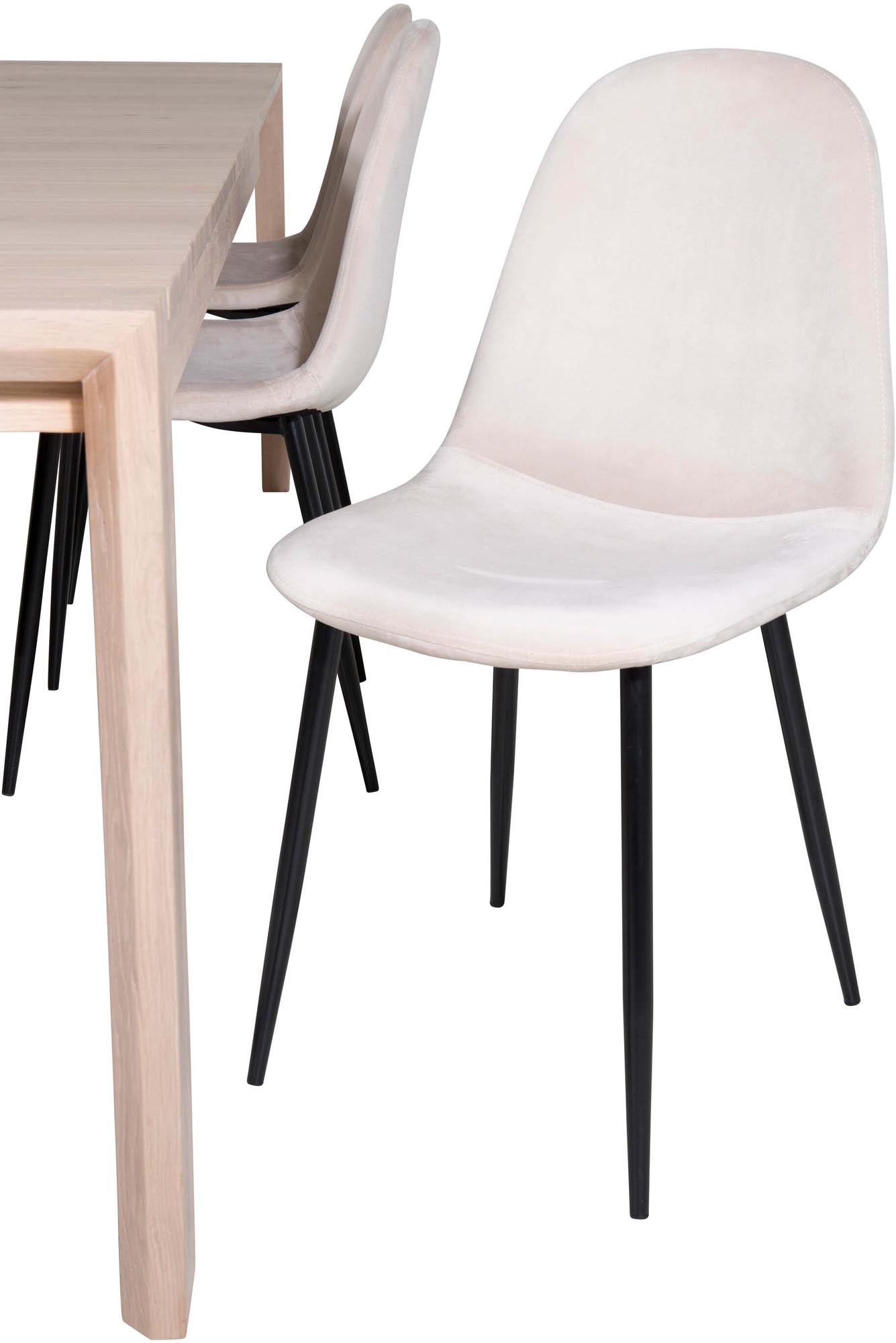 Slider Esszimmerset ausziehbar + Polar 170cm/6St. in Beige, Schwarz präsentiert im Onlineshop von KAQTU Design AG. Esszimmerset ist von Venture Home