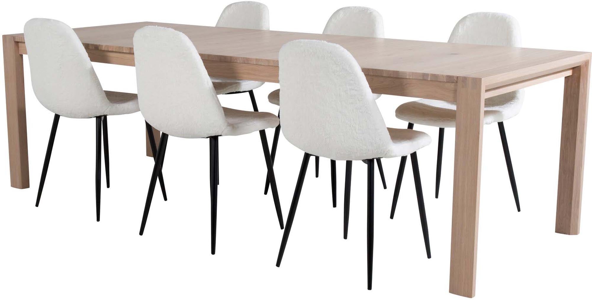 Slider Esszimmerset ausziehbar + Polar 170cm/6St. in Schwarz-Weiss präsentiert im Onlineshop von KAQTU Design AG. Esszimmerset ist von Venture Home