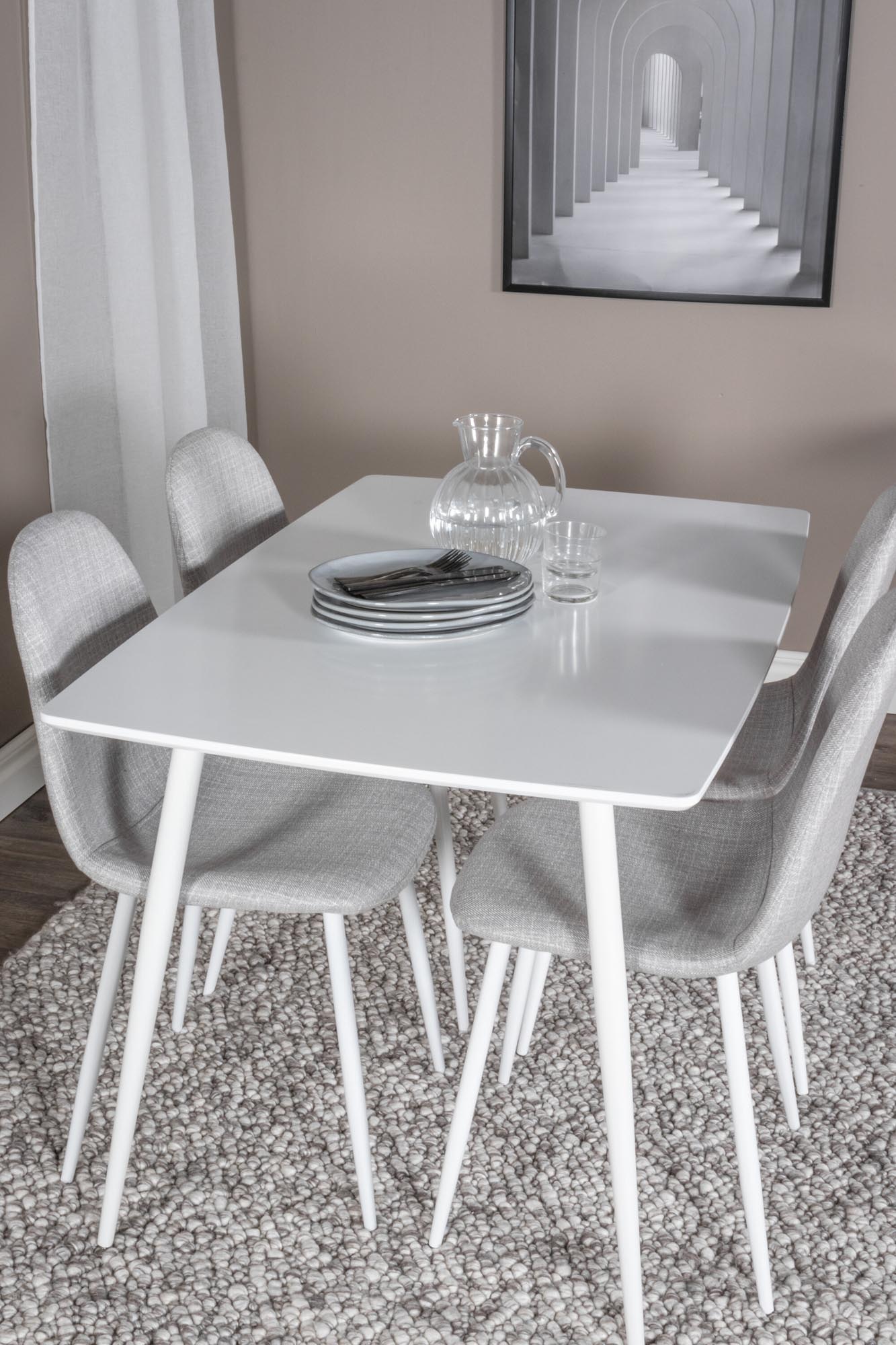 Polar Esszimmerset + Polar 120cm/4St. in Weiss / Grau präsentiert im Onlineshop von KAQTU Design AG. Esszimmerset ist von Venture Home