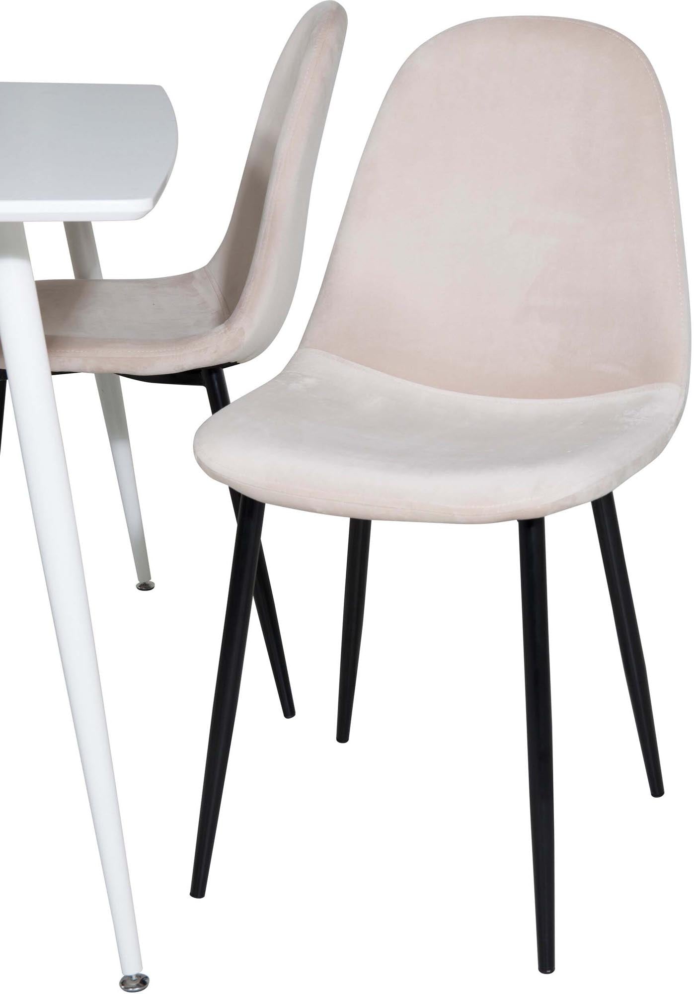 Polar Esszimmerset + Polar 120cm/4St. in Weiss / Beige / Schwarz präsentiert im Onlineshop von KAQTU Design AG. Esszimmerset ist von Venture Home