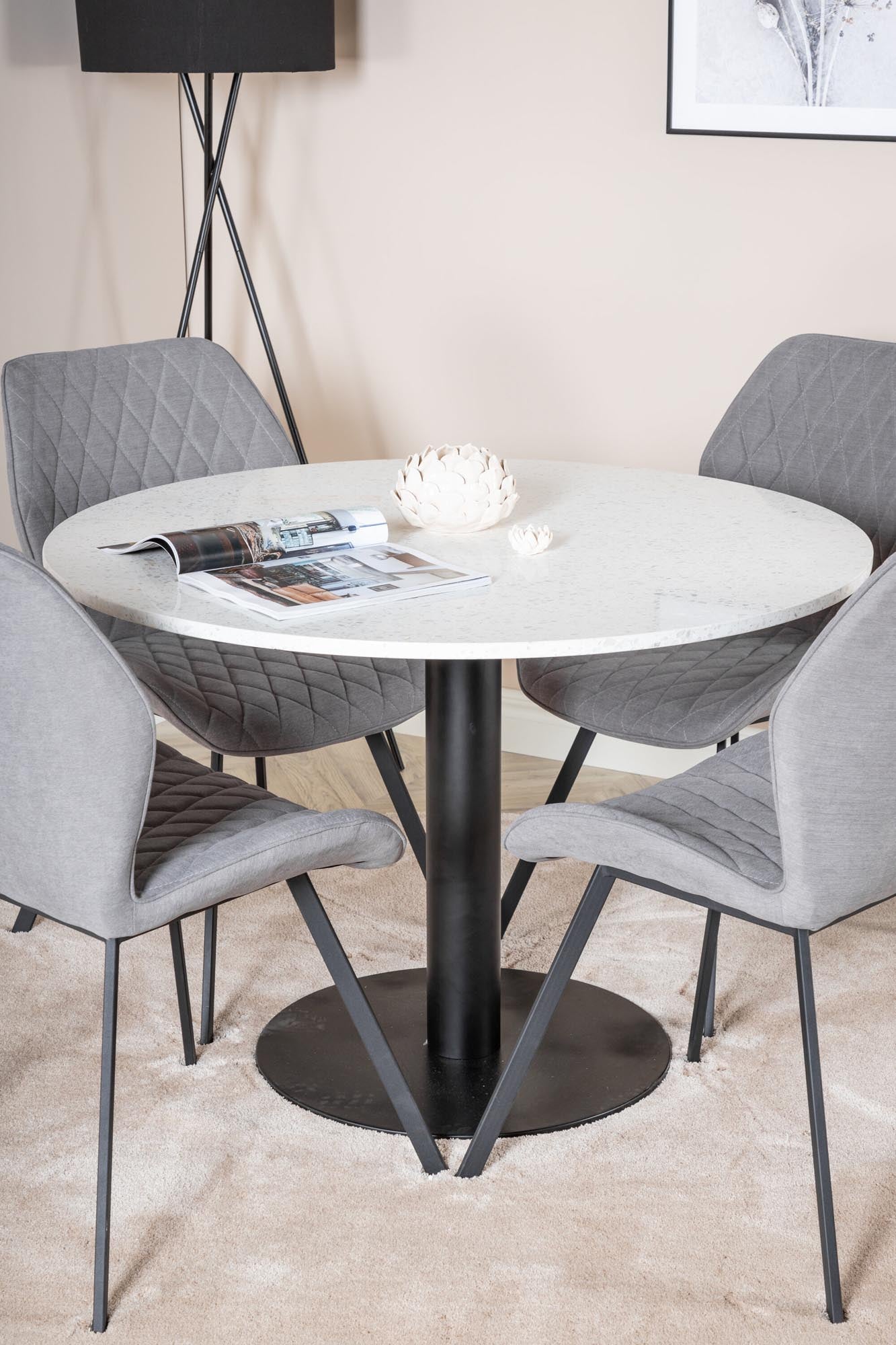 Razzia Esszimmerset + Gemma ⌀106cm/4St. in Schwarzgrau präsentiert im Onlineshop von KAQTU Design AG. Esszimmerset ist von Venture Home