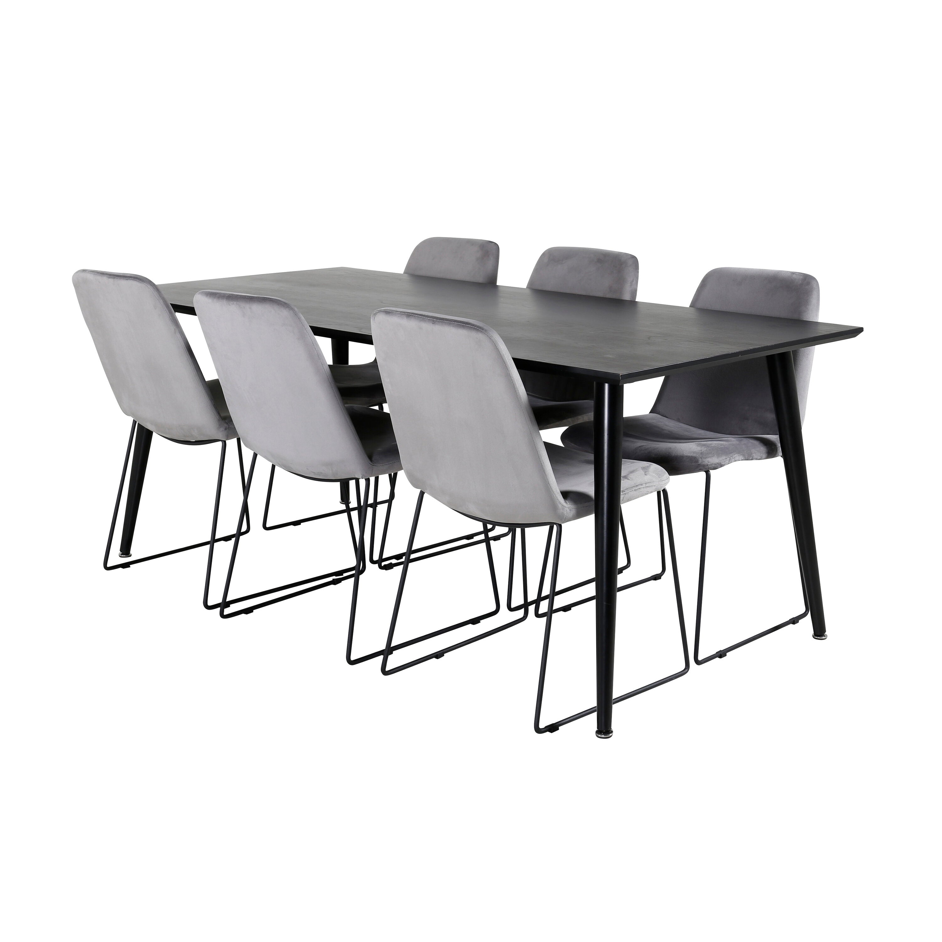 Dipp Esszimmerset + Muce 180cm/6St. in Schwarz präsentiert im Onlineshop von KAQTU Design AG. Esszimmerset ist von Venture Home