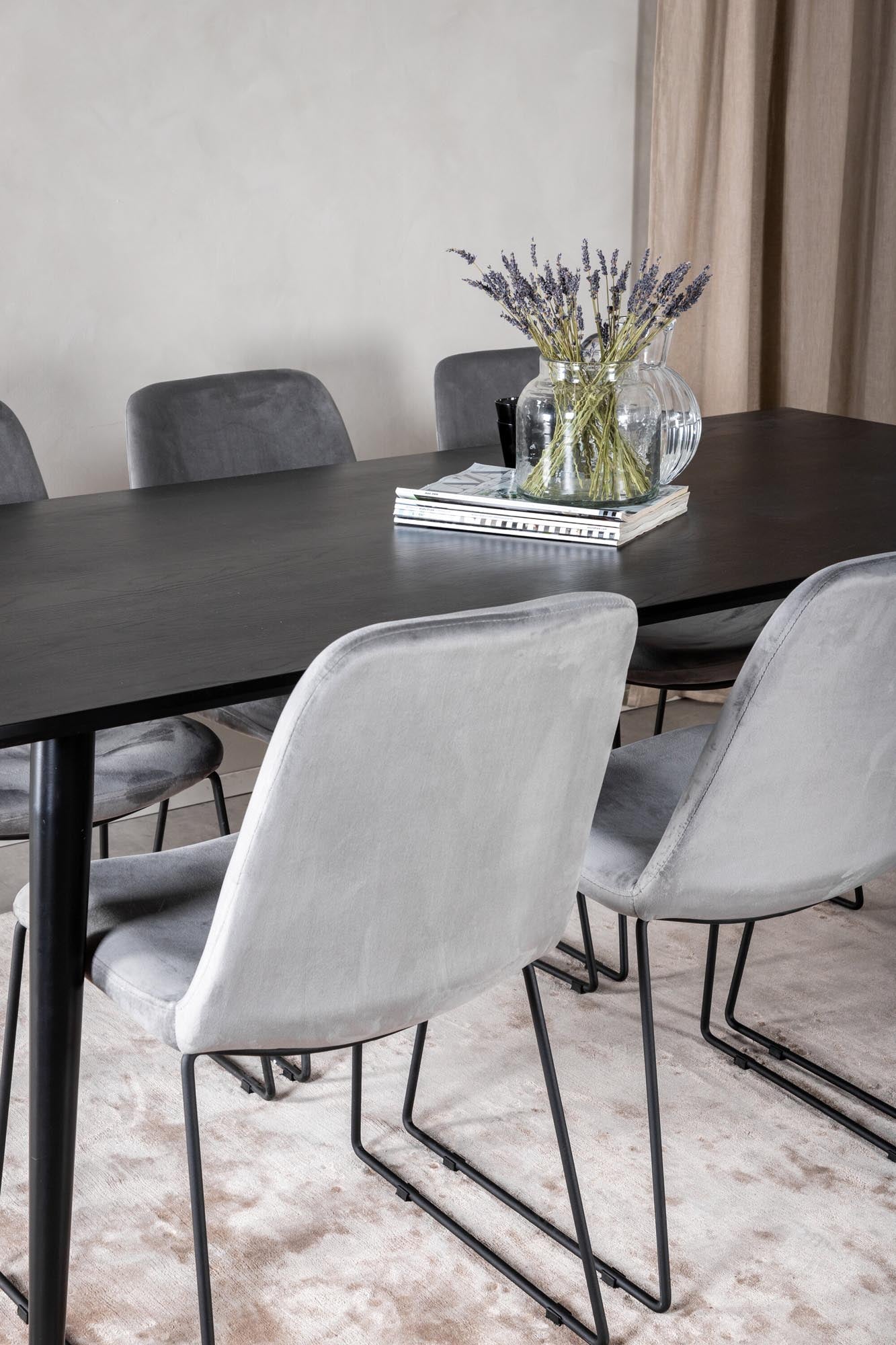 Dipp Esszimmerset + Muce 180cm/6St. in Schwarz präsentiert im Onlineshop von KAQTU Design AG. Esszimmerset ist von Venture Home