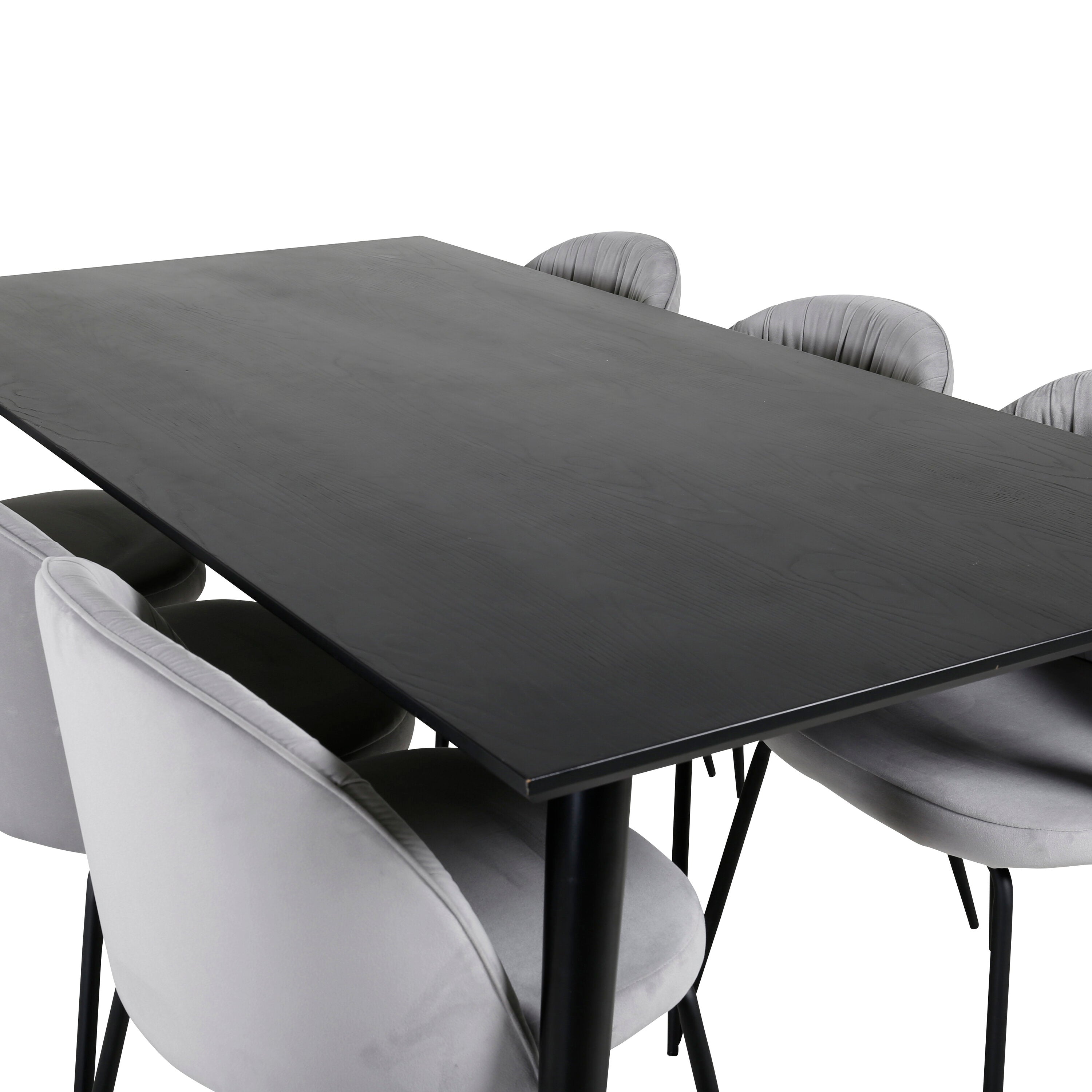 Dipp Esszimmerset + Wrinkles 180cm/6St. in Schwarzgrau präsentiert im Onlineshop von KAQTU Design AG. Esszimmerset ist von Venture Home