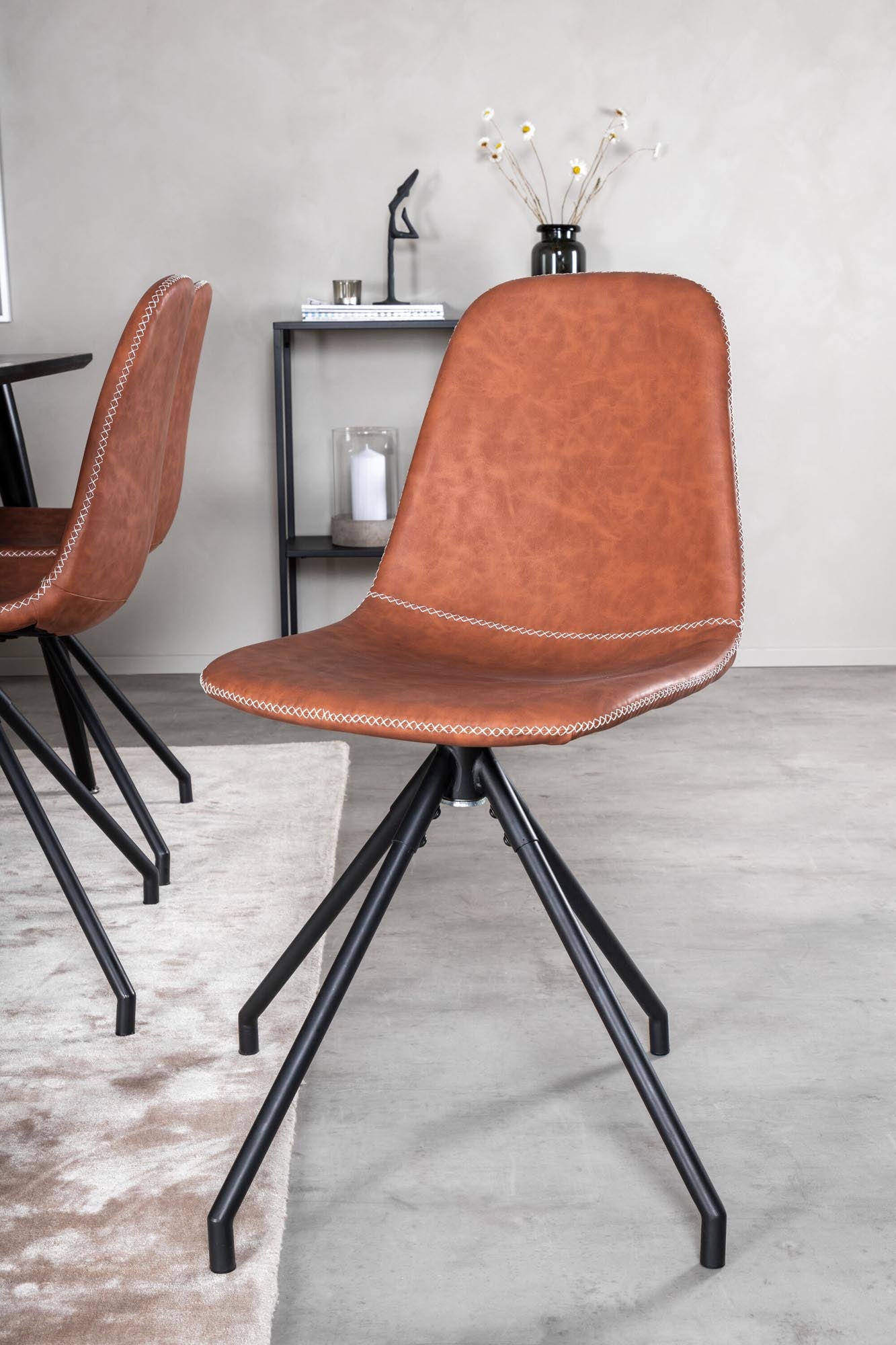 Dipp Esszimmerset + Polar 180cm/6St. in Schwarz / Braun präsentiert im Onlineshop von KAQTU Design AG. Esszimmerset ist von Venture Home