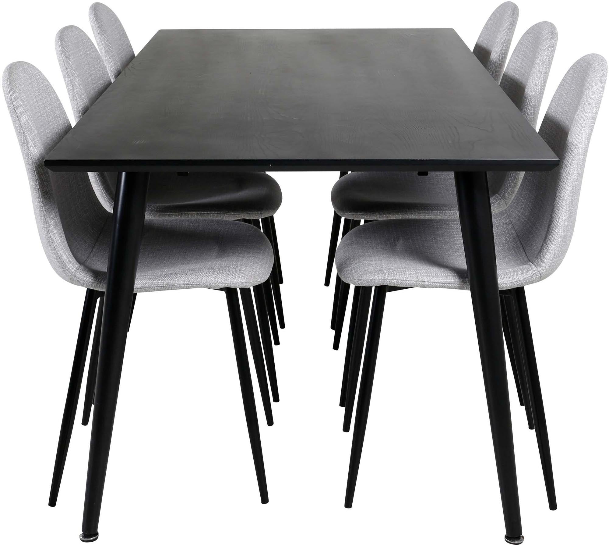 Elegantes Dipp Esszimmerset für 6 Personen von Venture Home. Moderner 180 cm Tisch und bequeme Polar-Stühle für gesellige Abende.