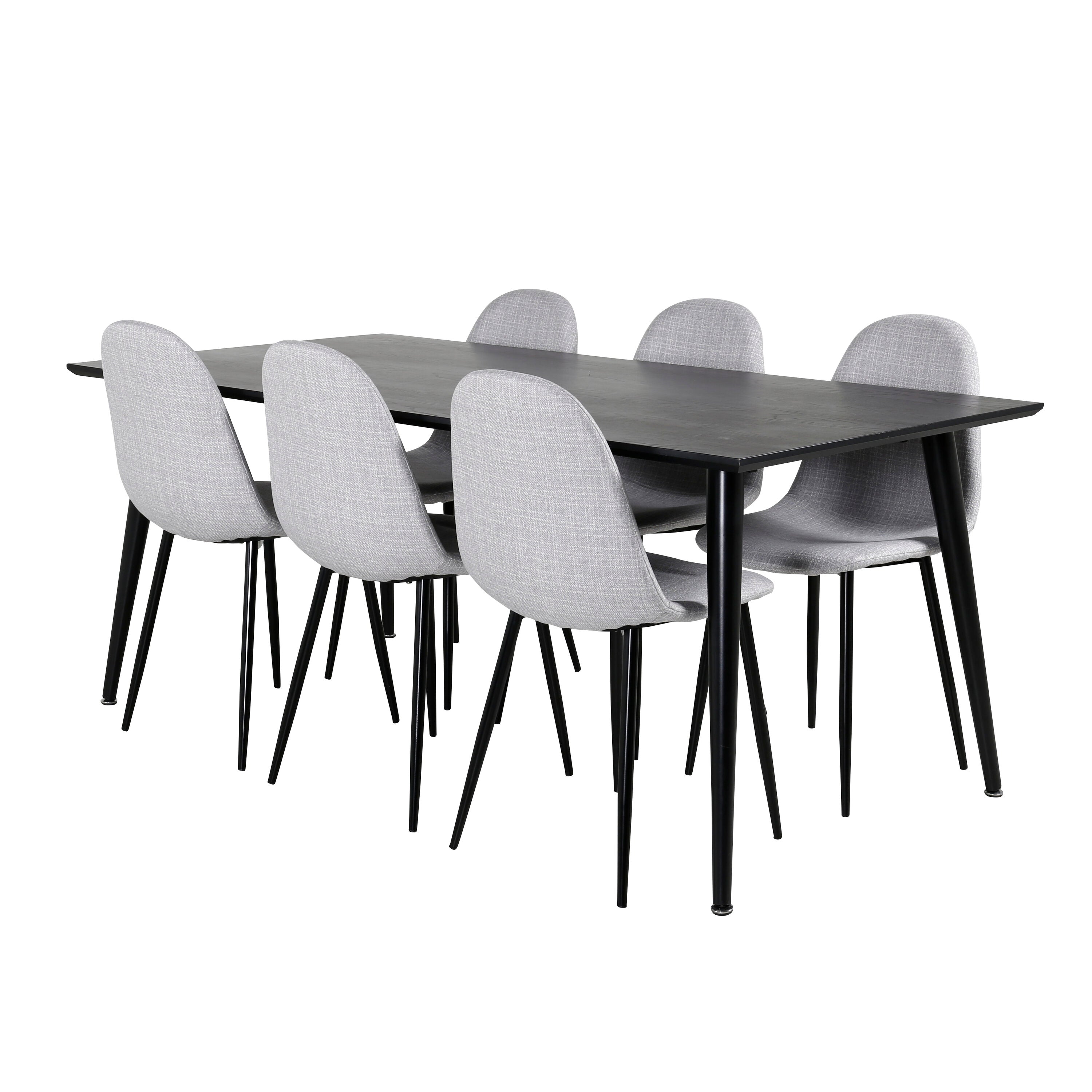 Dipp Esszimmerset + Polar 180cm/6St. in Schwarz / Hellgrau präsentiert im Onlineshop von KAQTU Design AG. Esszimmerset ist von Venture Home